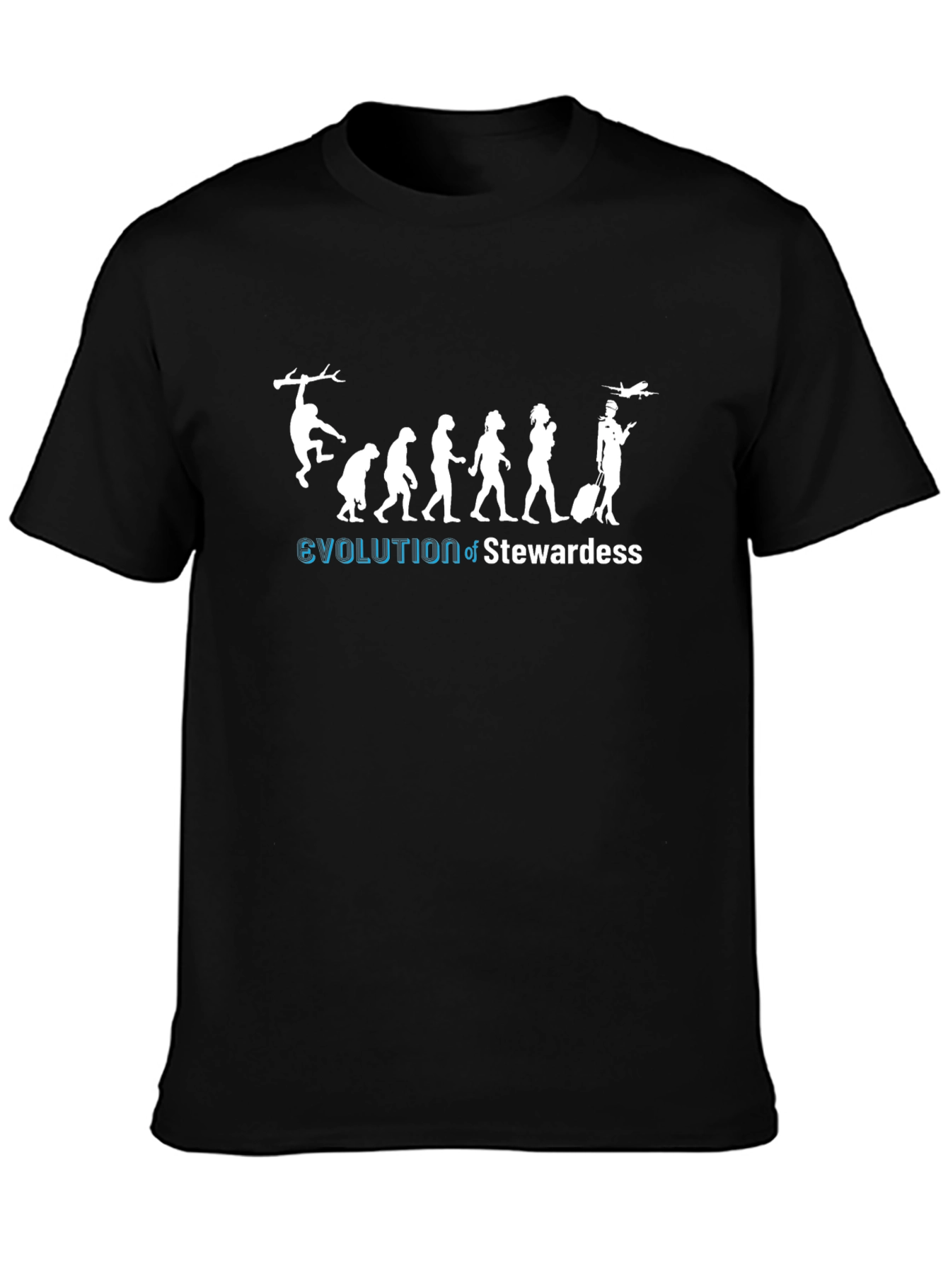 Evolution of Stewardess Graphic Tee - Black