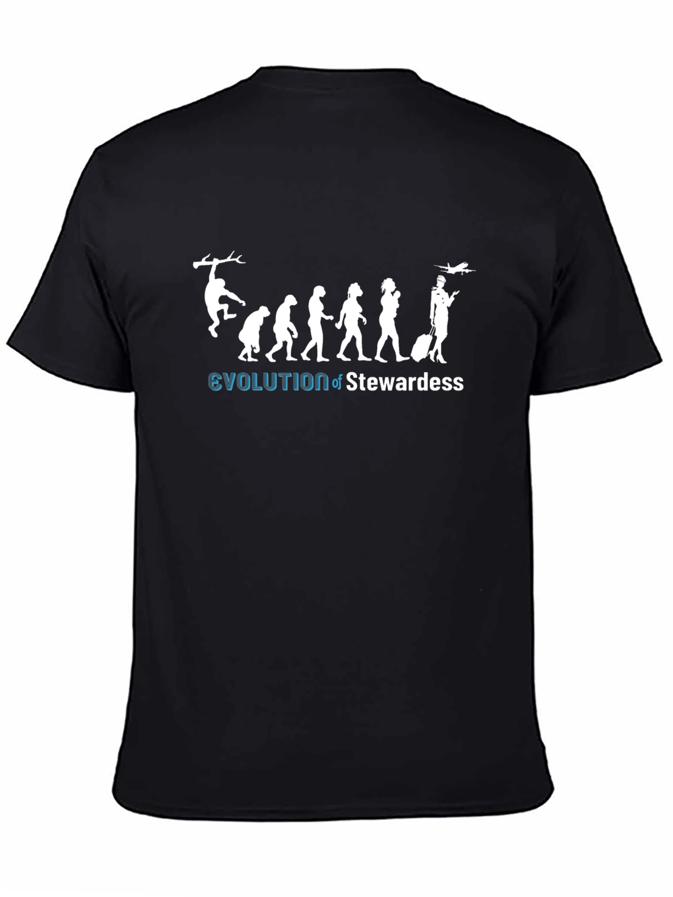 Evolution of Stewardess Graphic Tee - Black