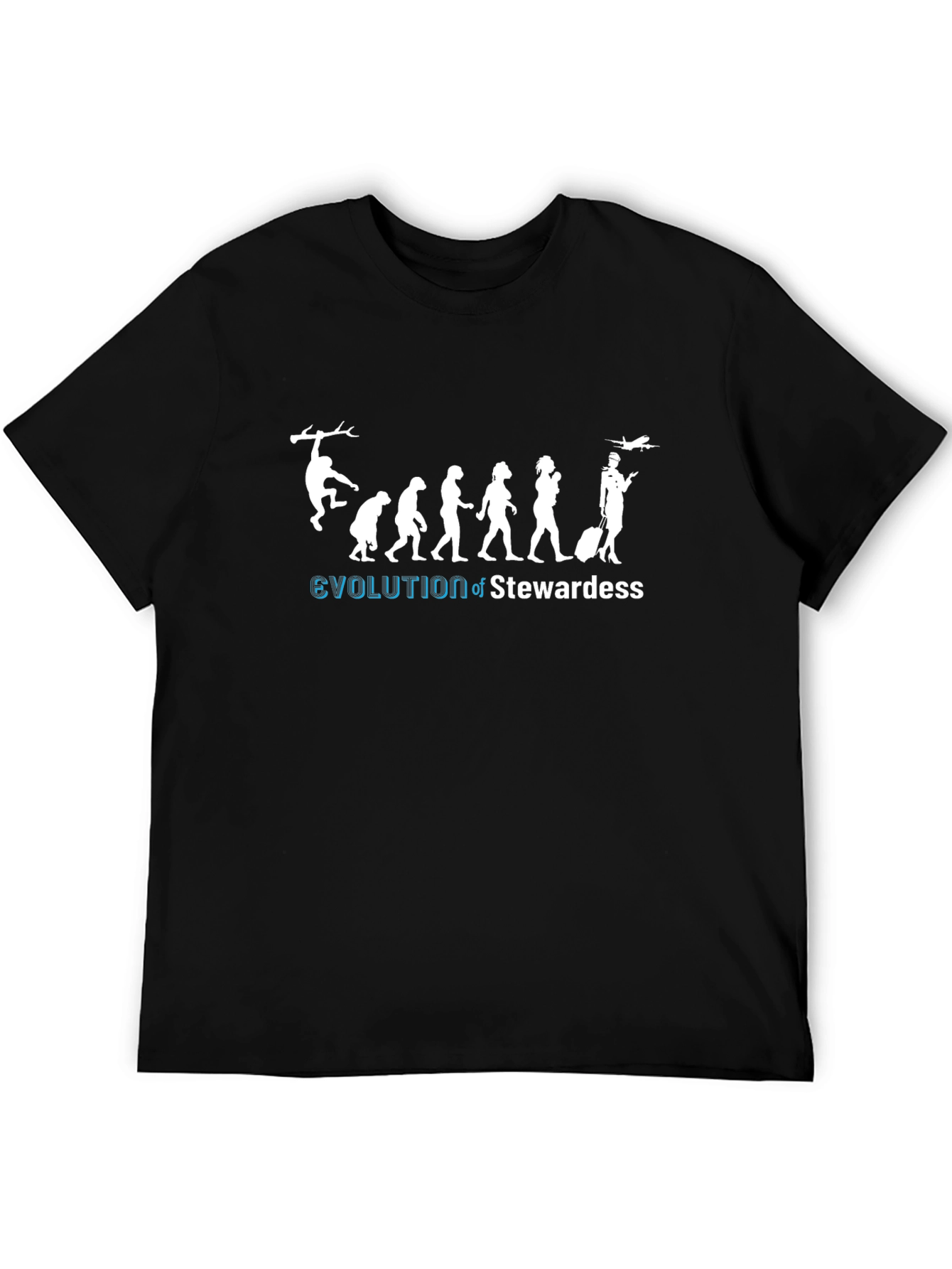 Evolution of Stewardess Graphic Tee - Black