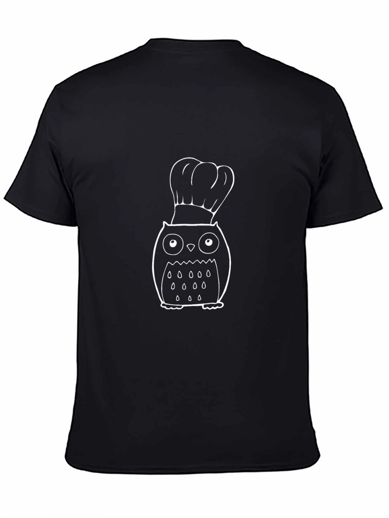 Chef Owl Graphic T-Shirt - Black Cotton Tee