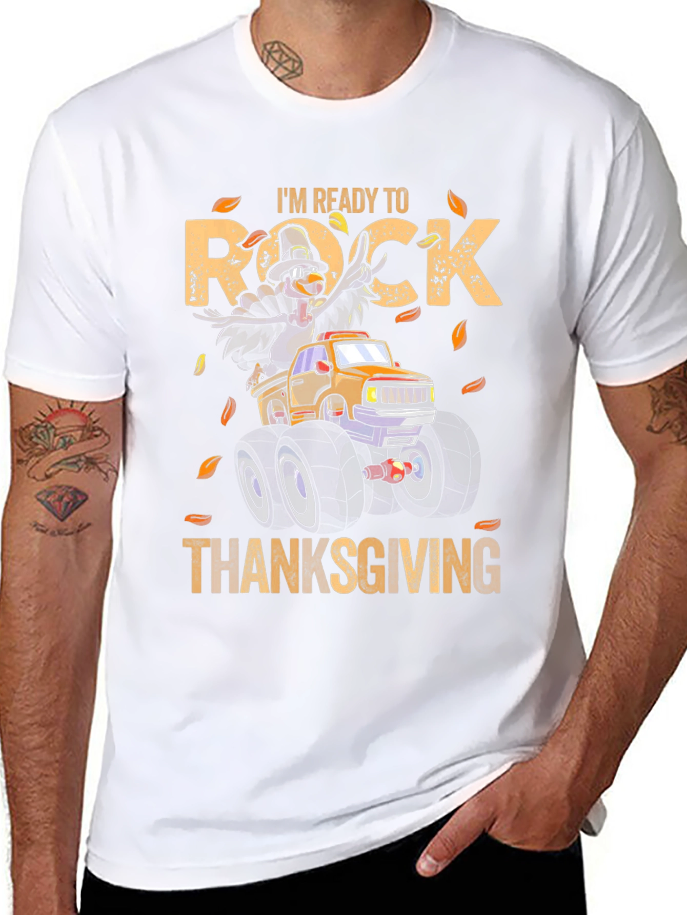 Thanksgiving Rock T-Shirt Turkey Monster Truck