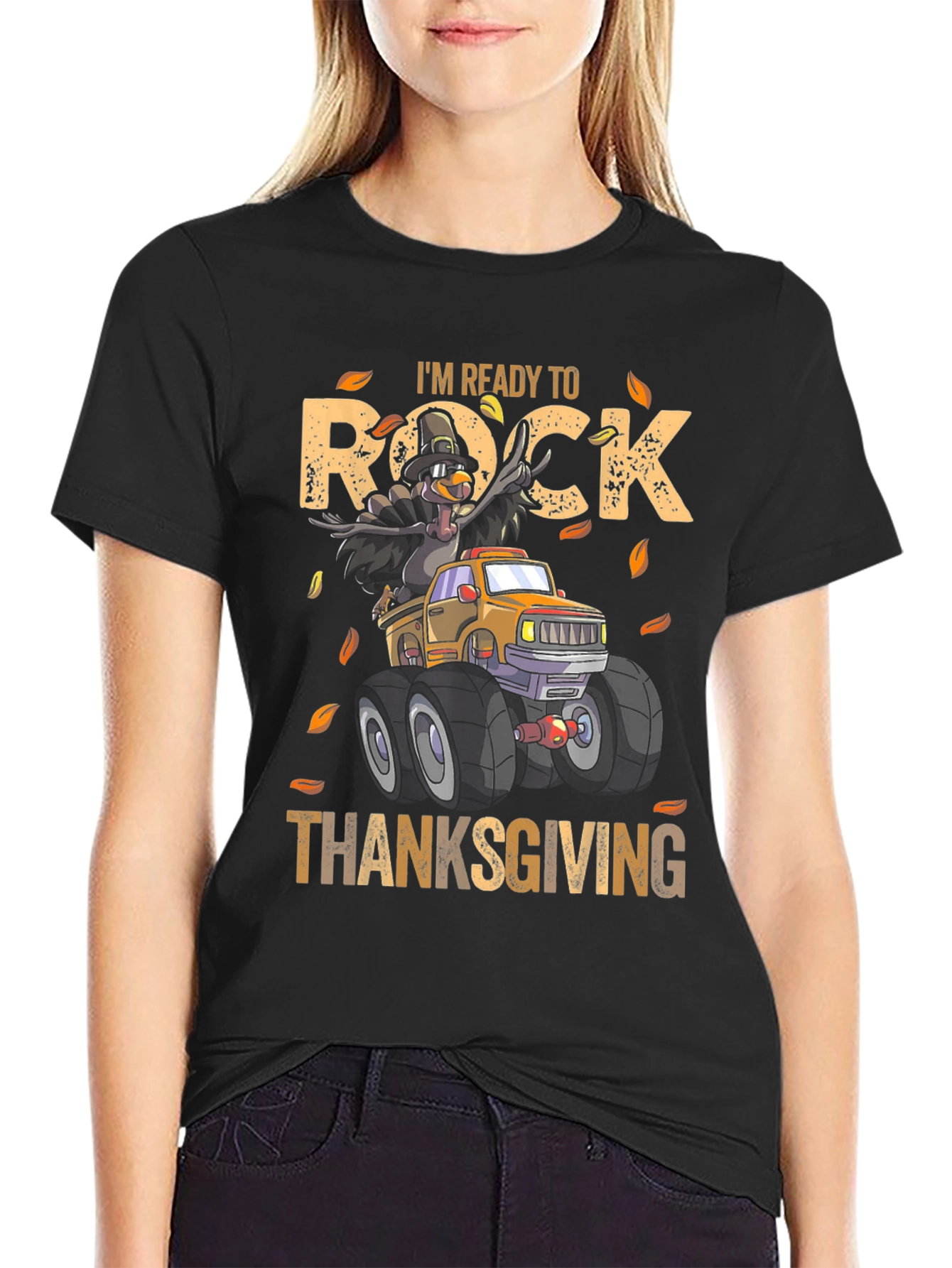Thanksgiving Rock T-Shirt Turkey Monster Truck