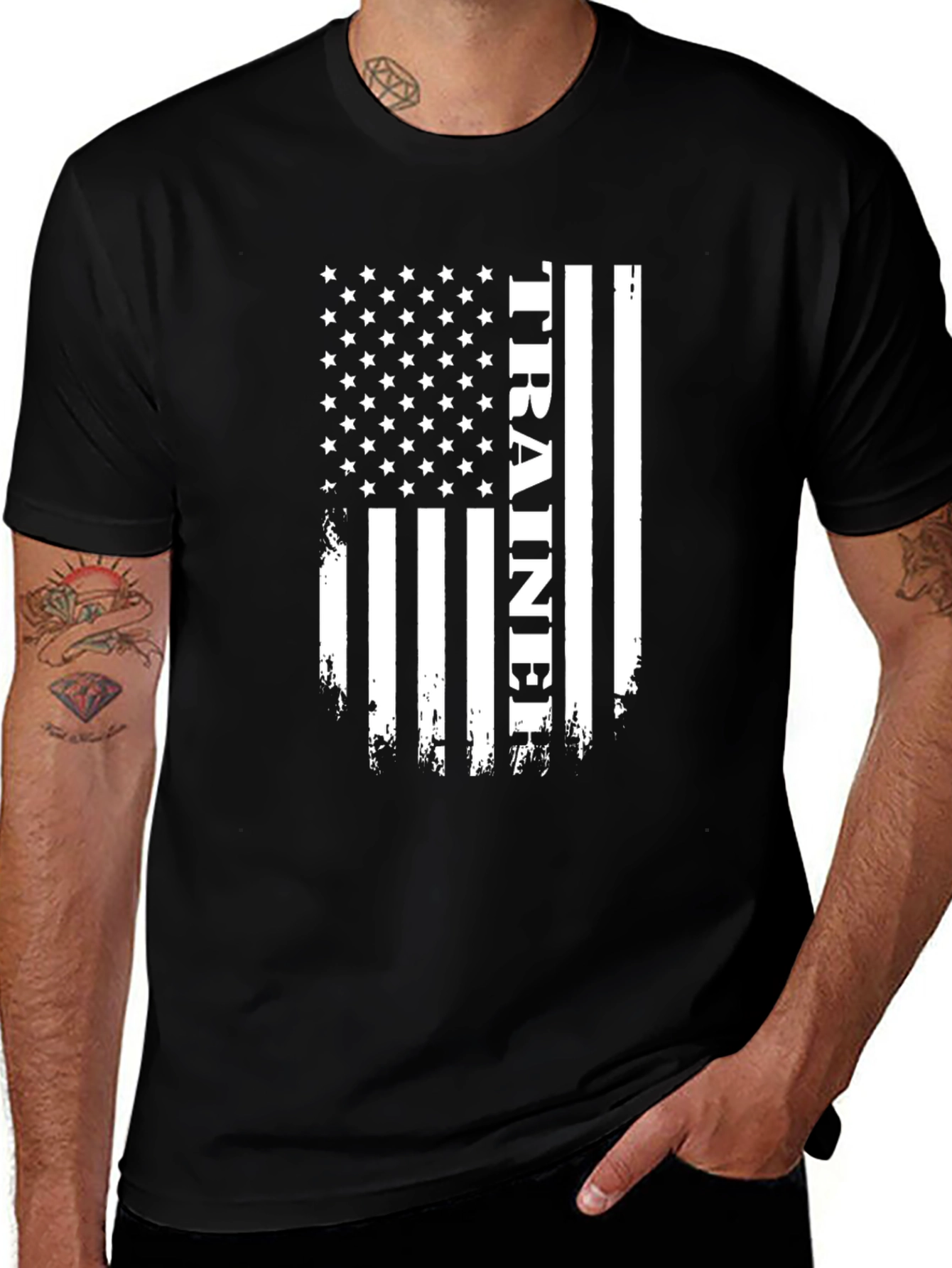 Trainer Flag Graphic T-Shirt - Black