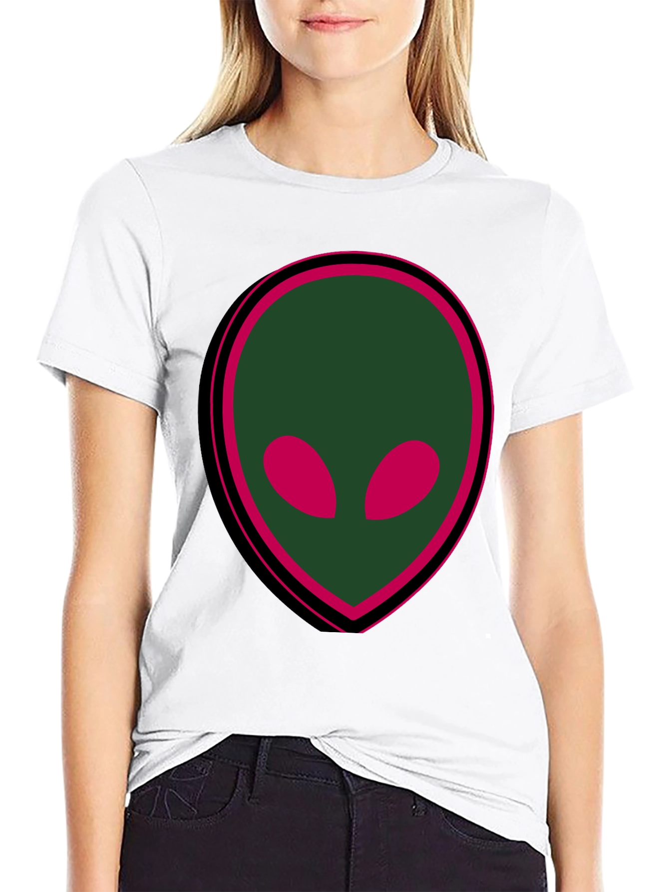 Alien Head Graphic Tee - Black