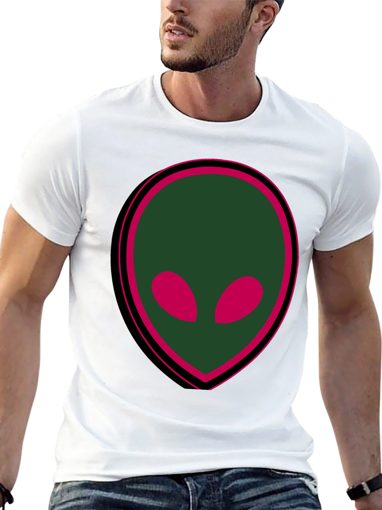 Alien Head Graphic Tee - Black