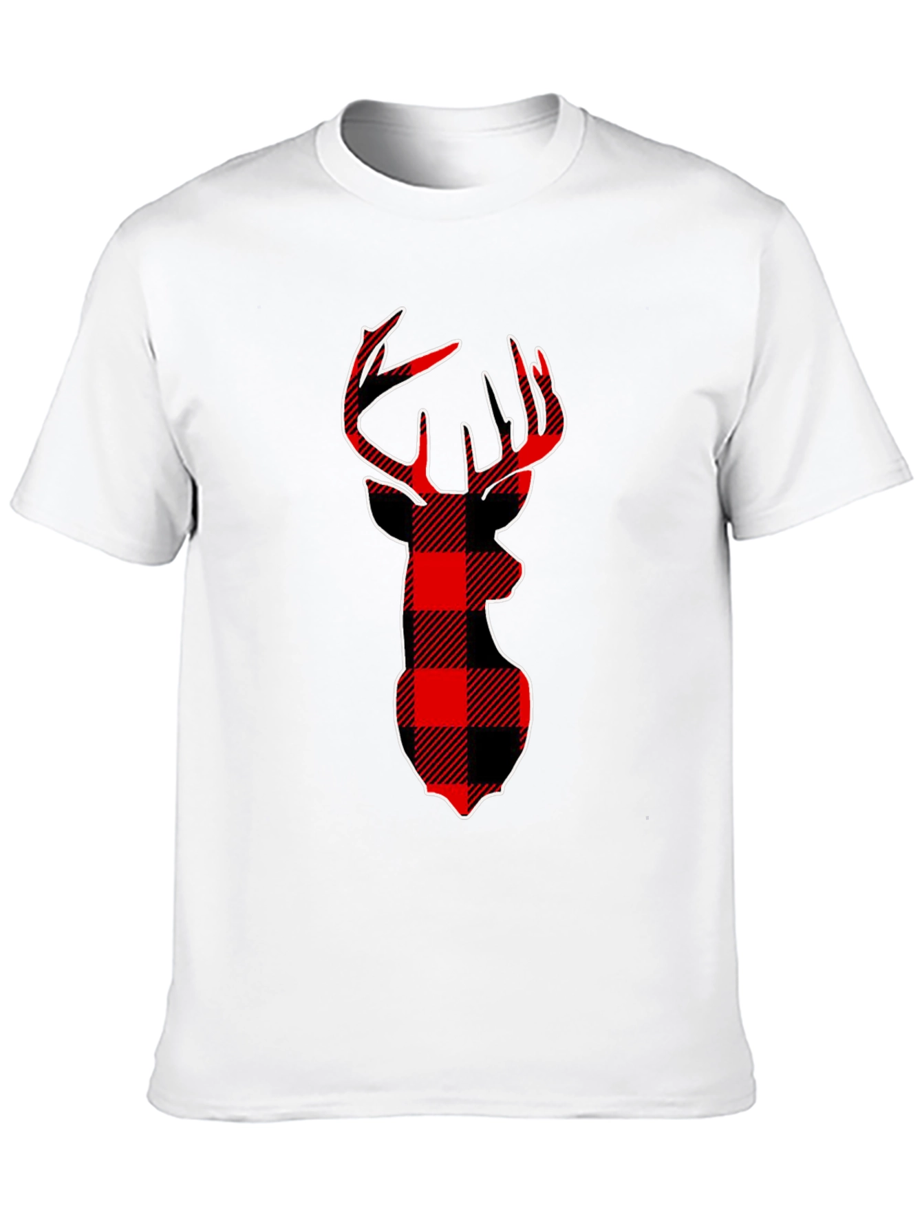 Red Buffalo Plaid Deer Head T-Shirt