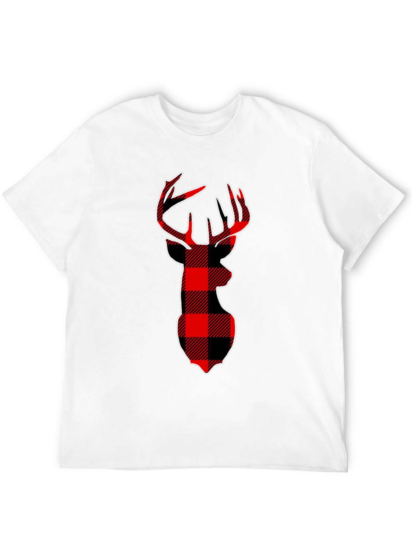 Red Buffalo Plaid Deer Head T-Shirt