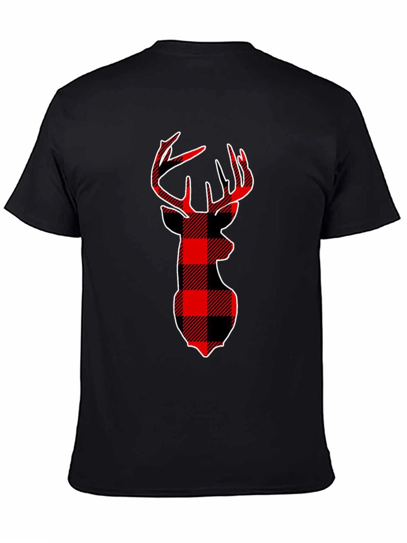 Red Buffalo Plaid Deer Head T-Shirt