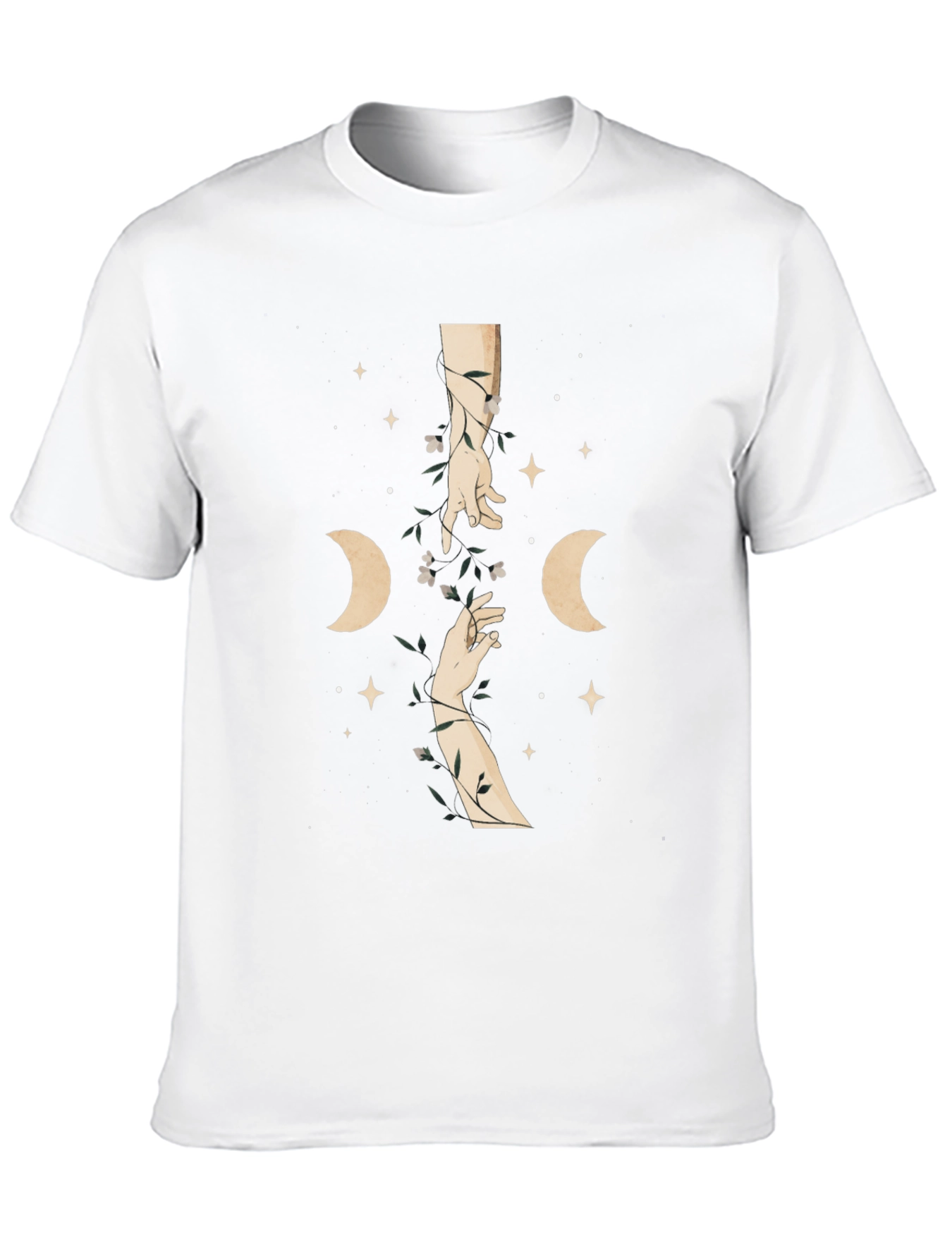 Mystic Moon Hands Graphic Tee - Black