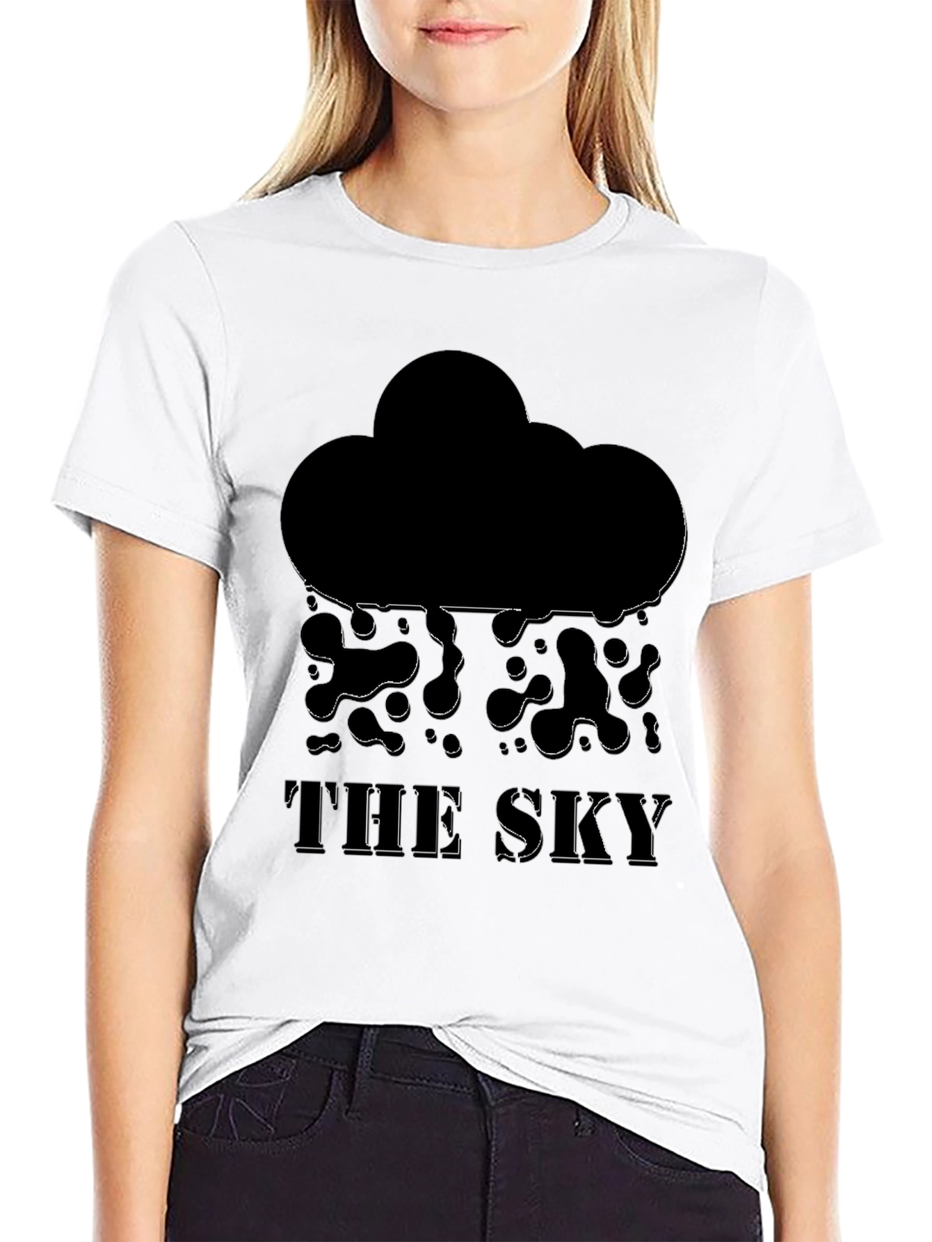 The Sky T-Shirt: Cloud Rain Design Soft Cotton Tee