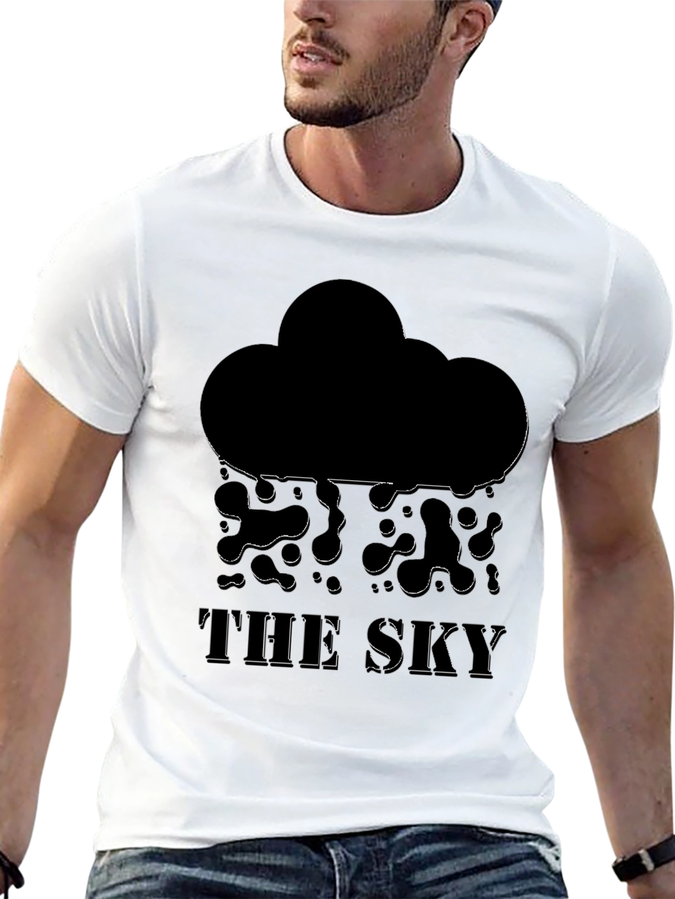 The Sky T-Shirt: Cloud Rain Design Soft Cotton Tee