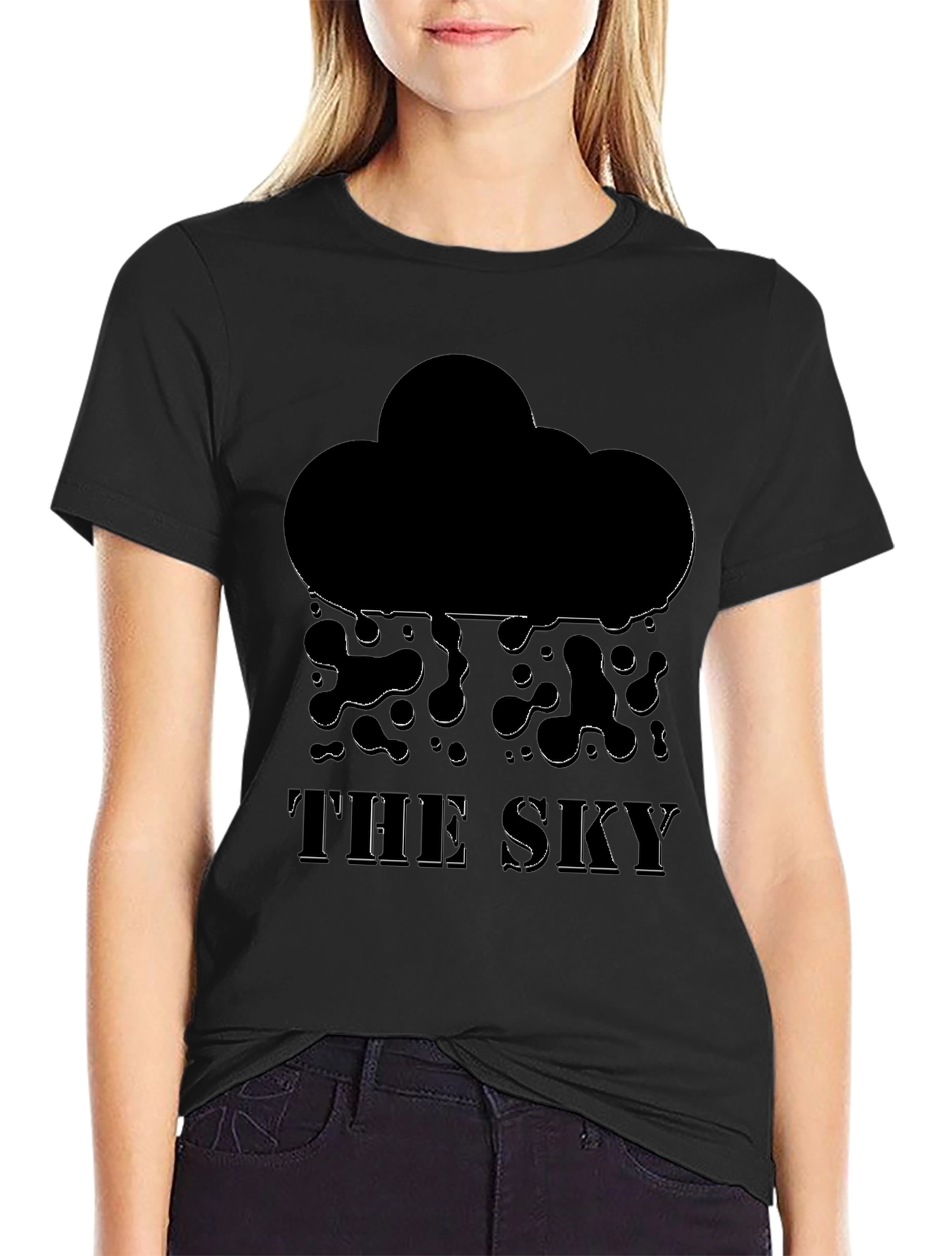 The Sky T-Shirt: Cloud Rain Design Soft Cotton Tee