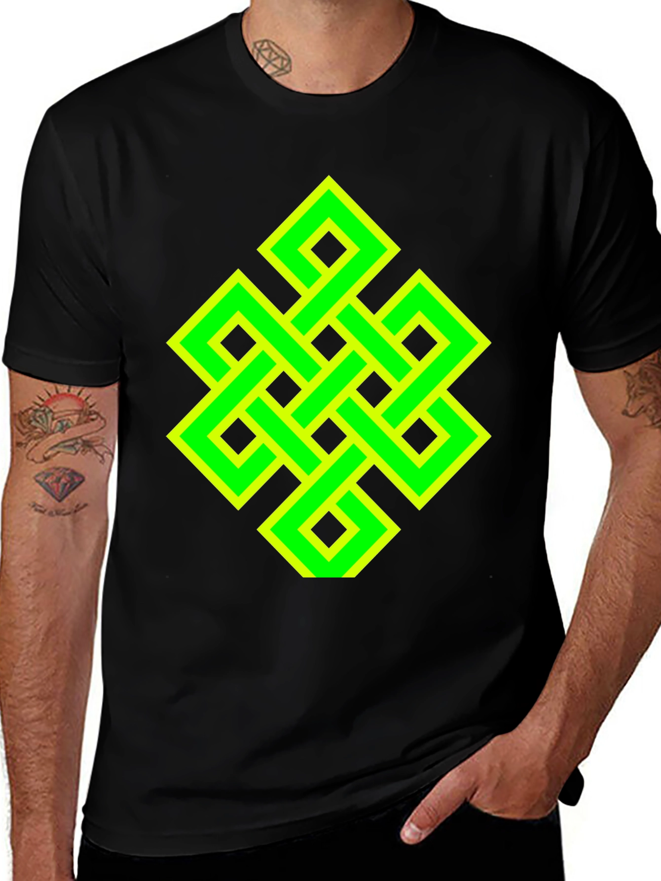 Endless Knot Graphic Tee - Black