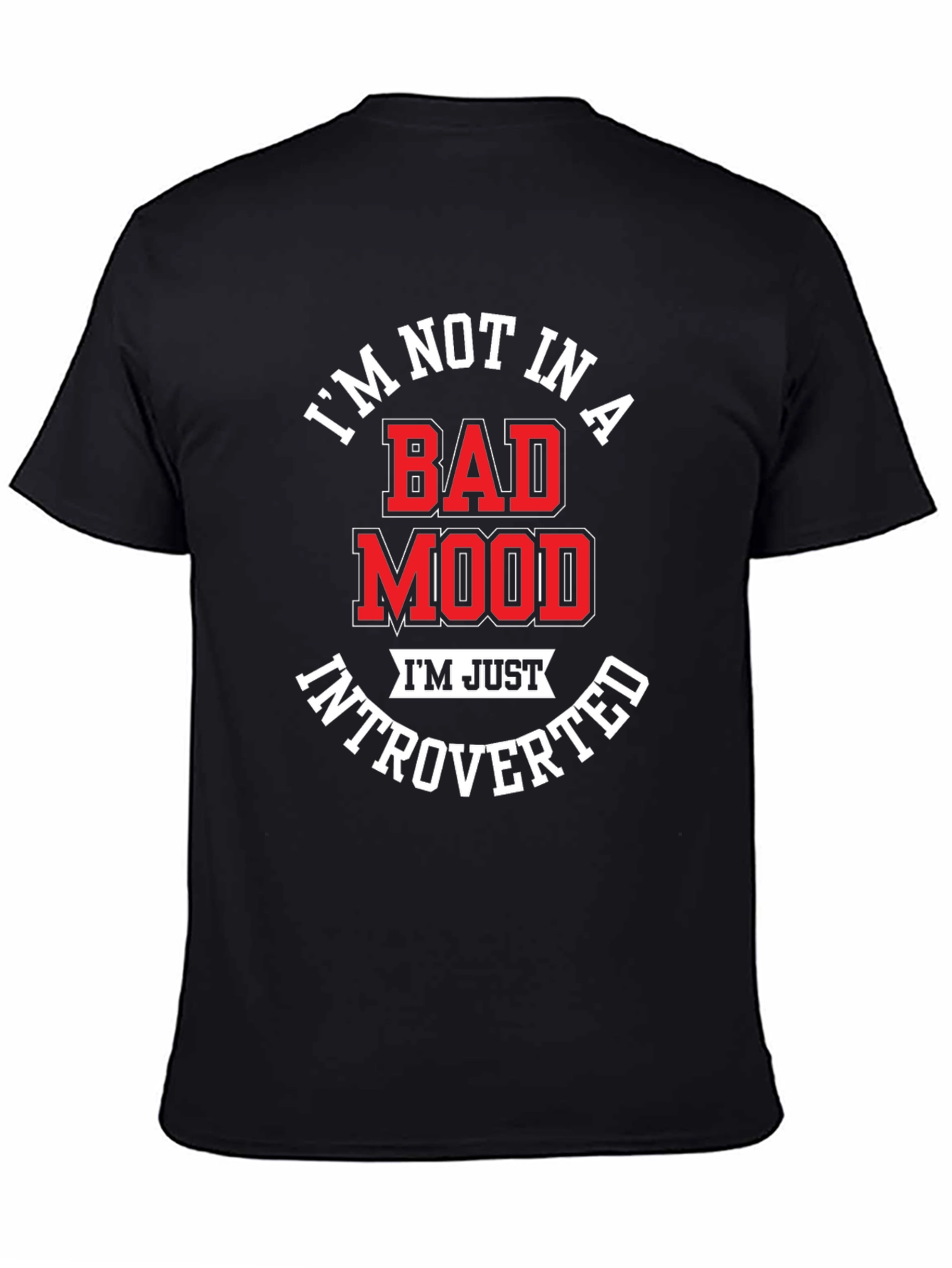 Introverted Humor T-Shirt - Black Cotton Blend Tee