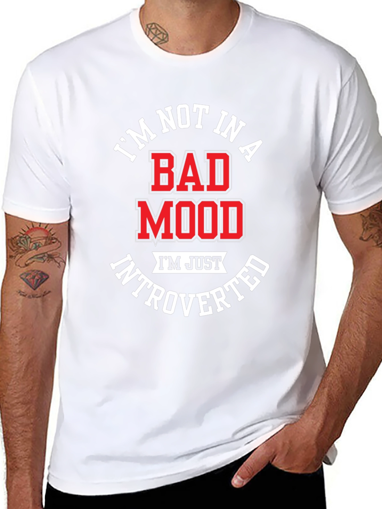 Introverted Humor T-Shirt - Black Cotton Blend Tee