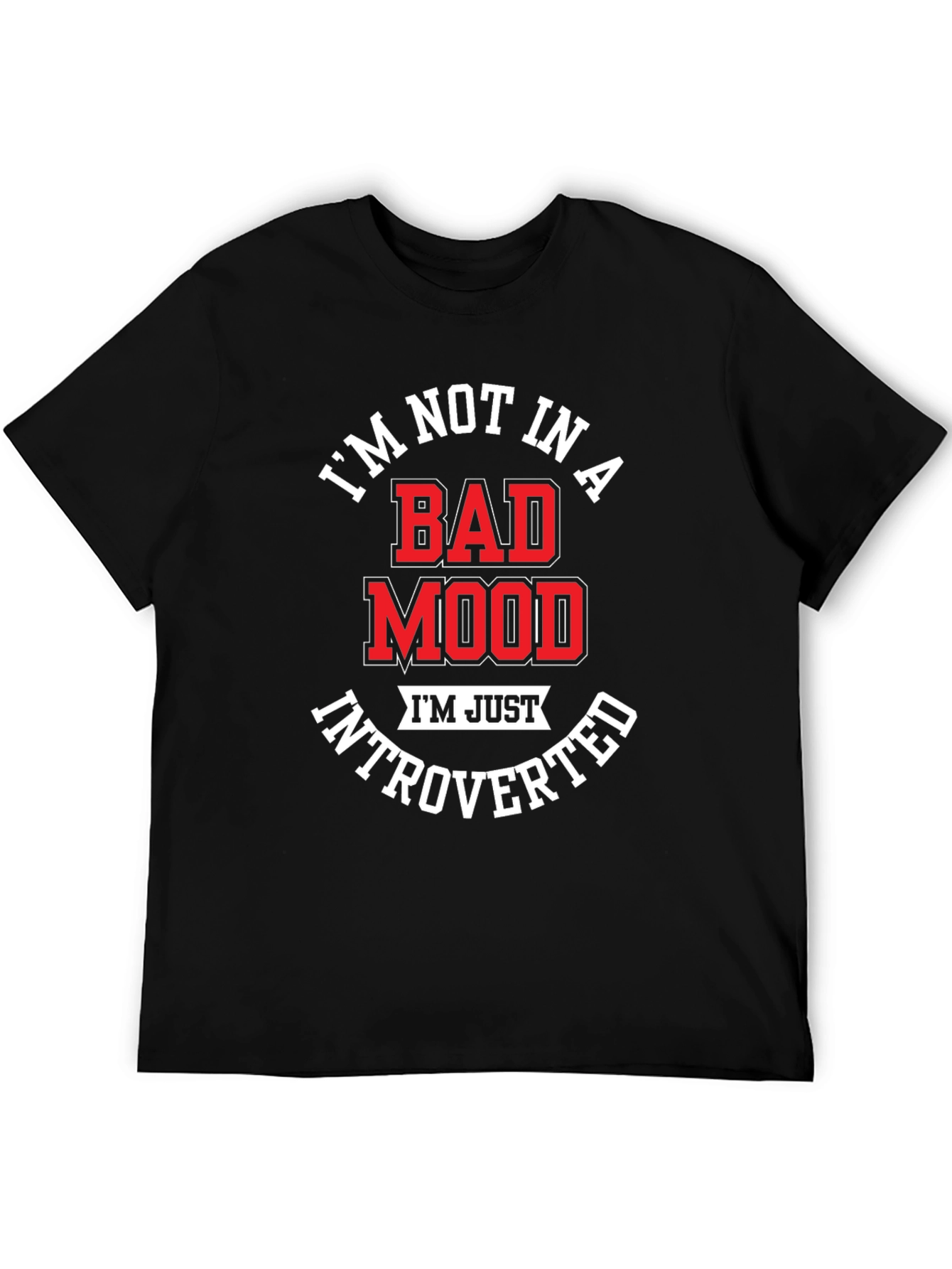 Introverted Humor T-Shirt - Black Cotton Blend Tee