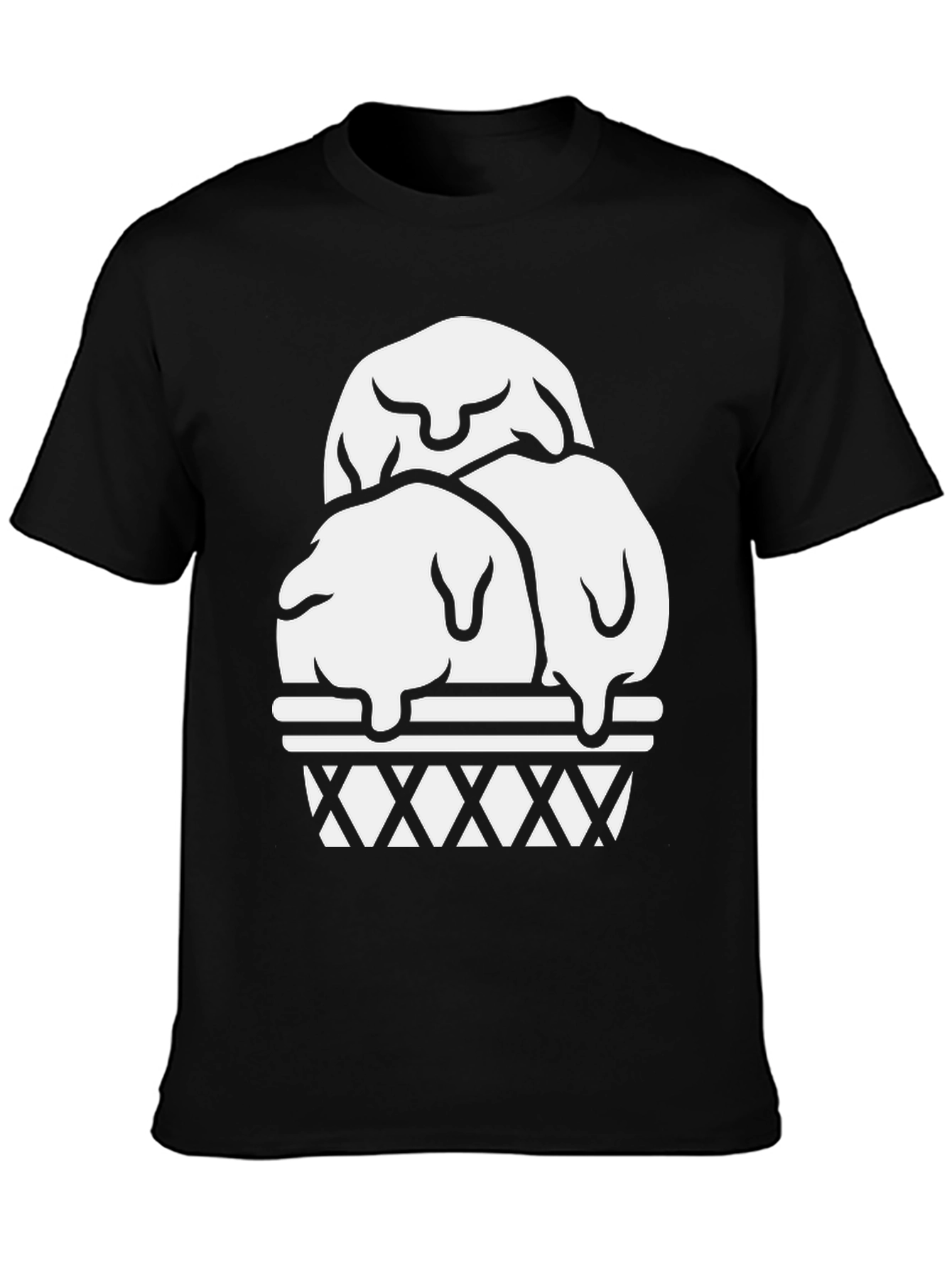 Ice Cream Cone Graphic Tee - Black