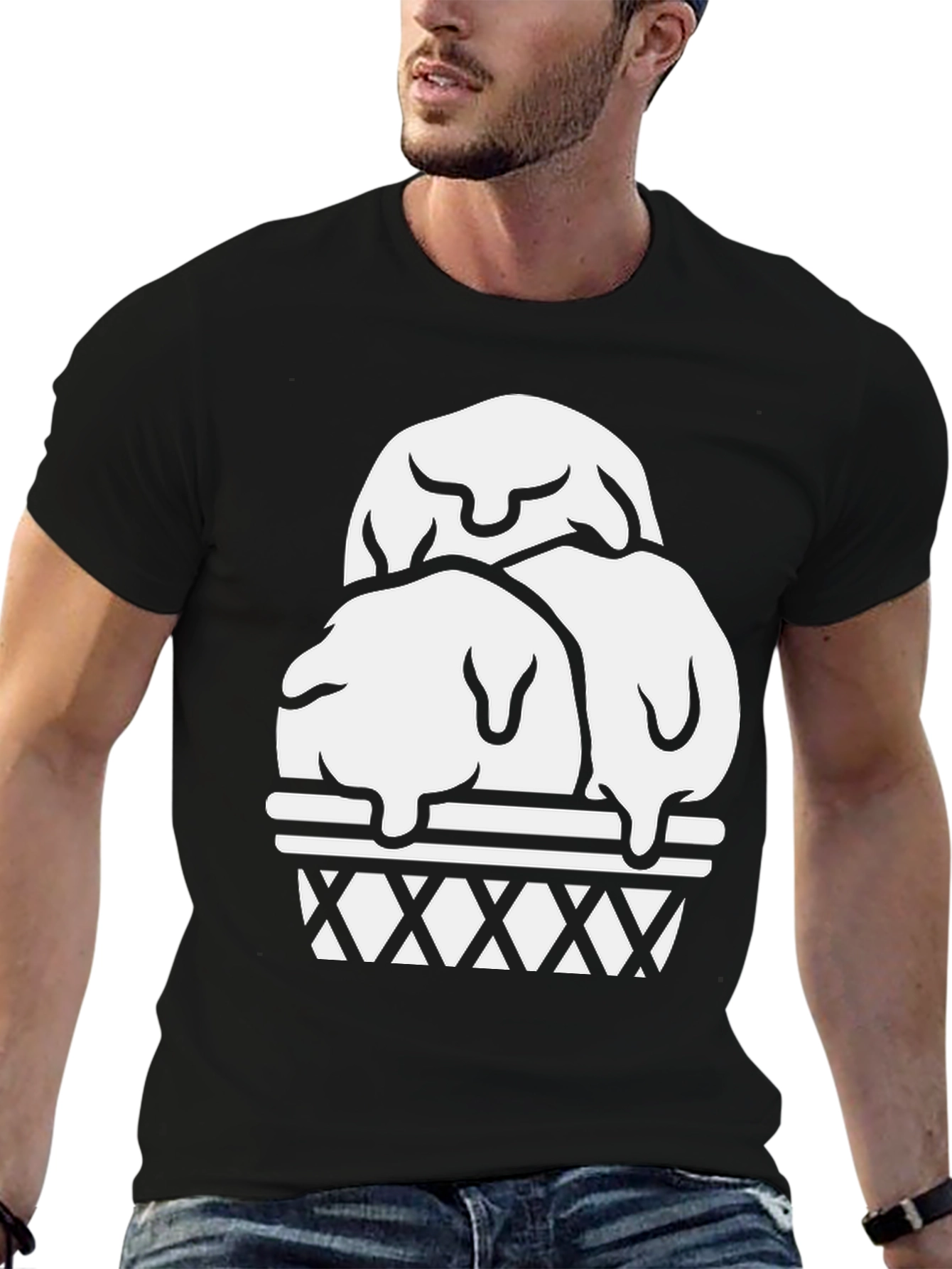 Ice Cream Cone Graphic Tee - Black