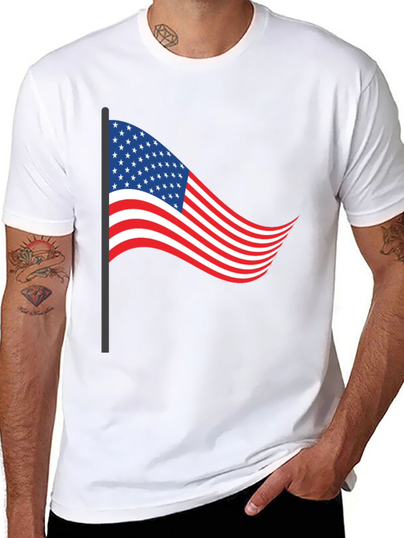 American Flag Graphic T-Shirt Patriotic Style