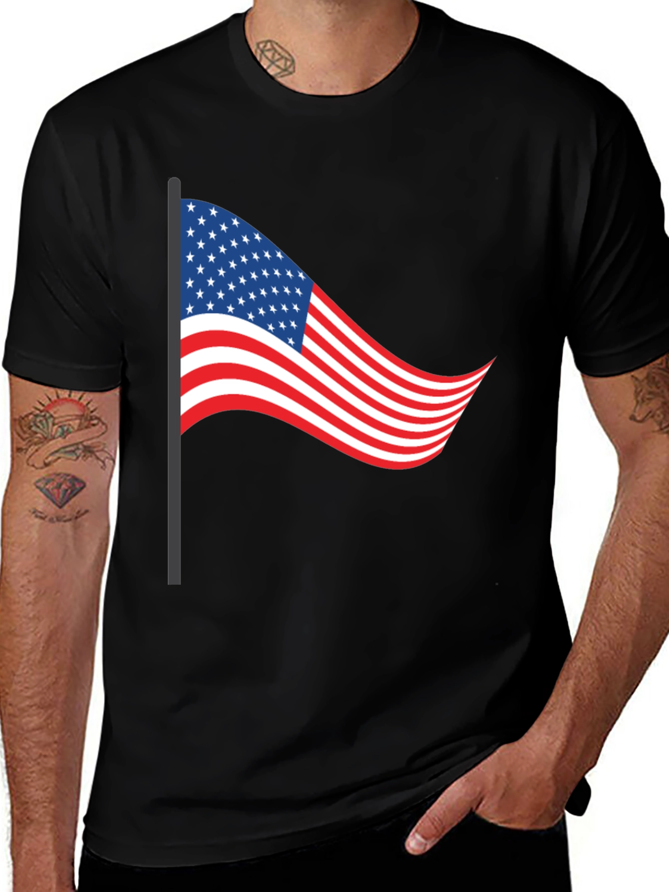 American Flag Graphic T-Shirt Patriotic Style