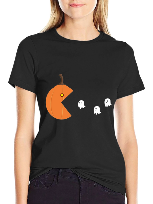 Halloween Pumpkin Pac T-Shirt - Ghost Muncher Tee