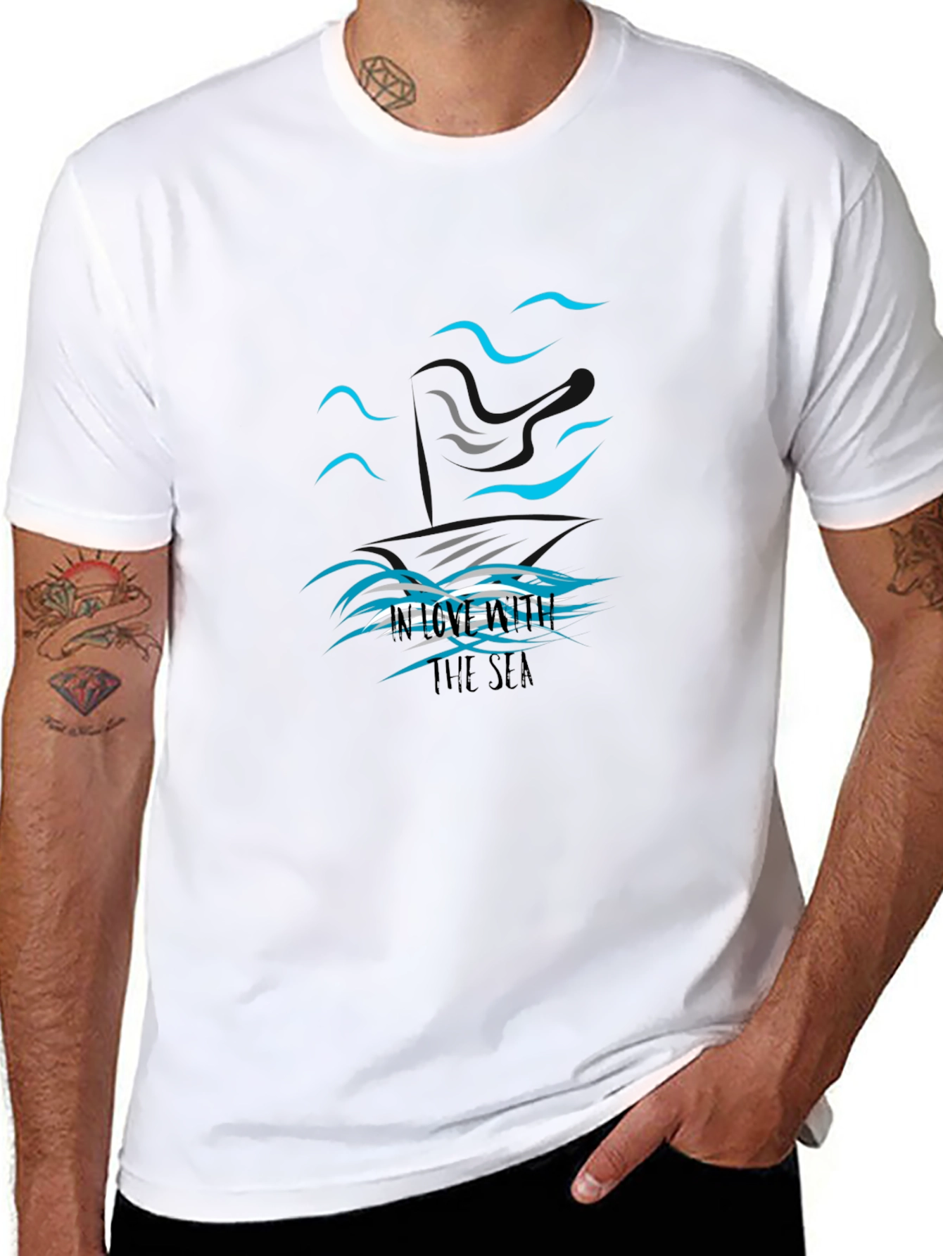 In Love With The Sea Black T-Shirt