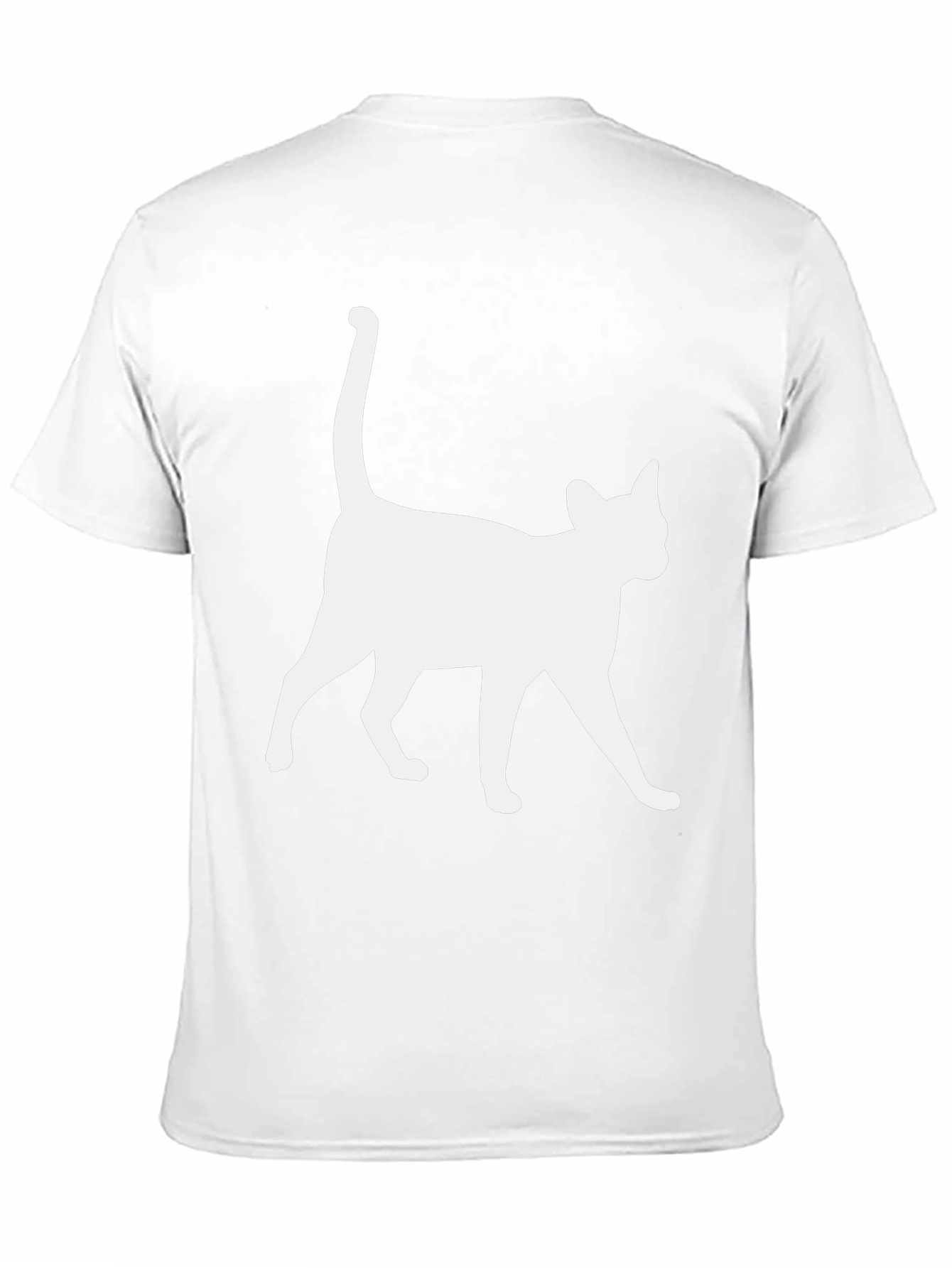 Cool Cat Silhouette Graphic Tee - Black Cotton