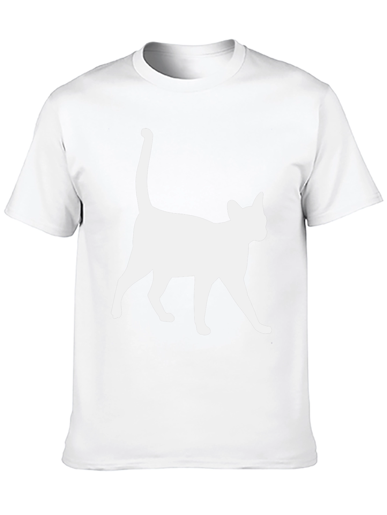 Cool Cat Silhouette Graphic Tee - Black Cotton