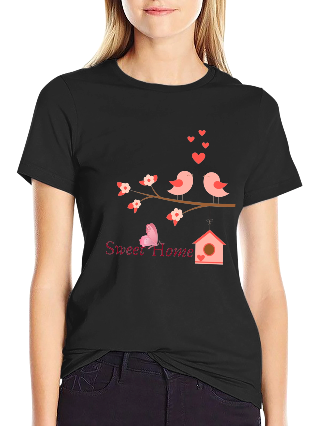 Sweet Home Birds Graphic Tee - Soft Cotton Blend