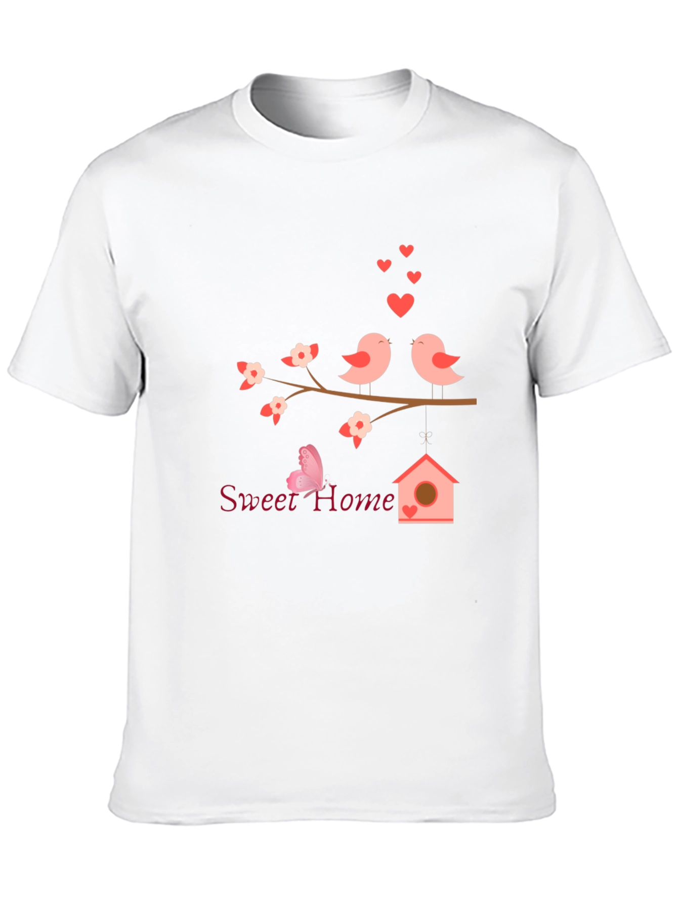Sweet Home Birds Graphic Tee - Soft Cotton Blend