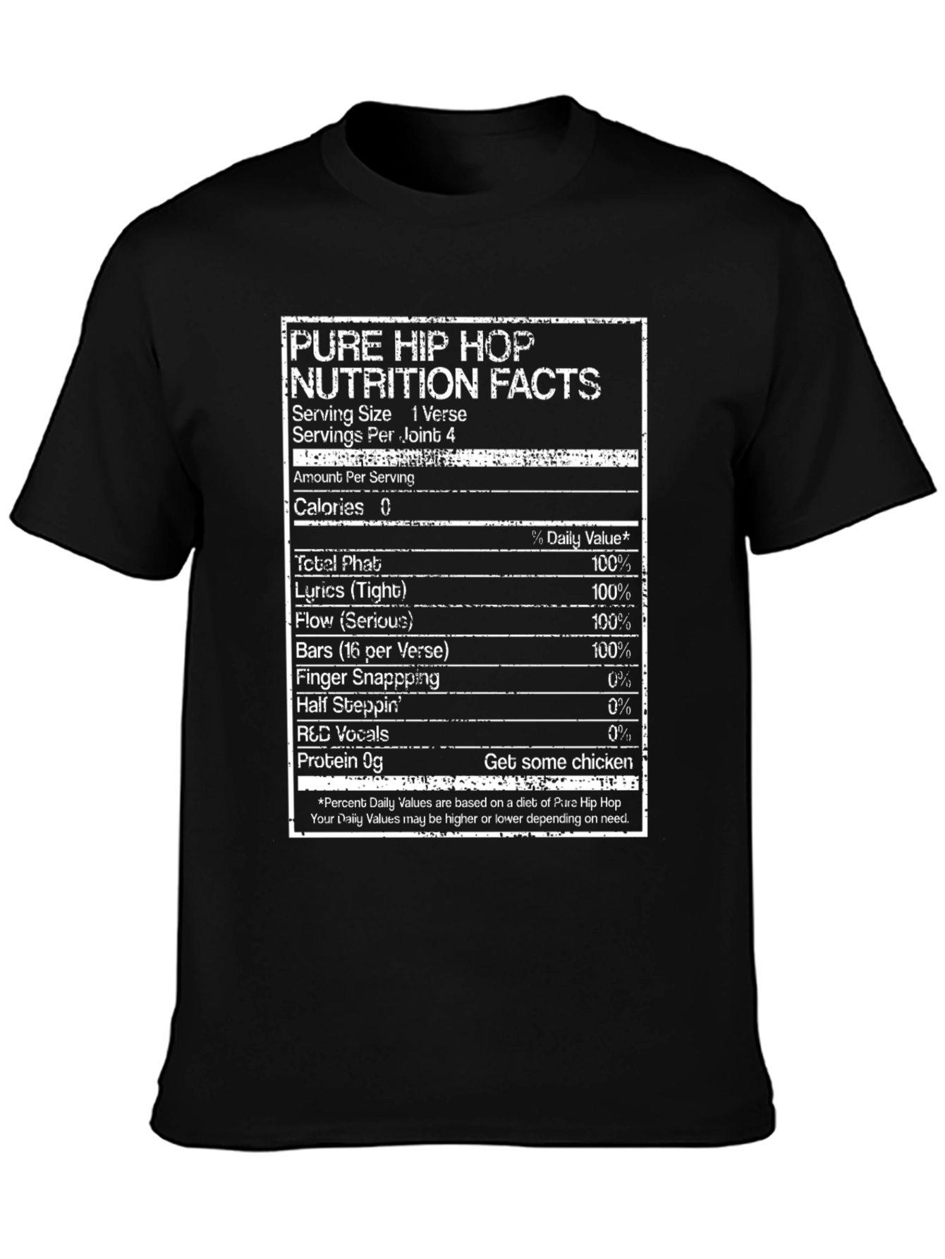 Pure Hip Hop Nutrition Facts T-Shirt
