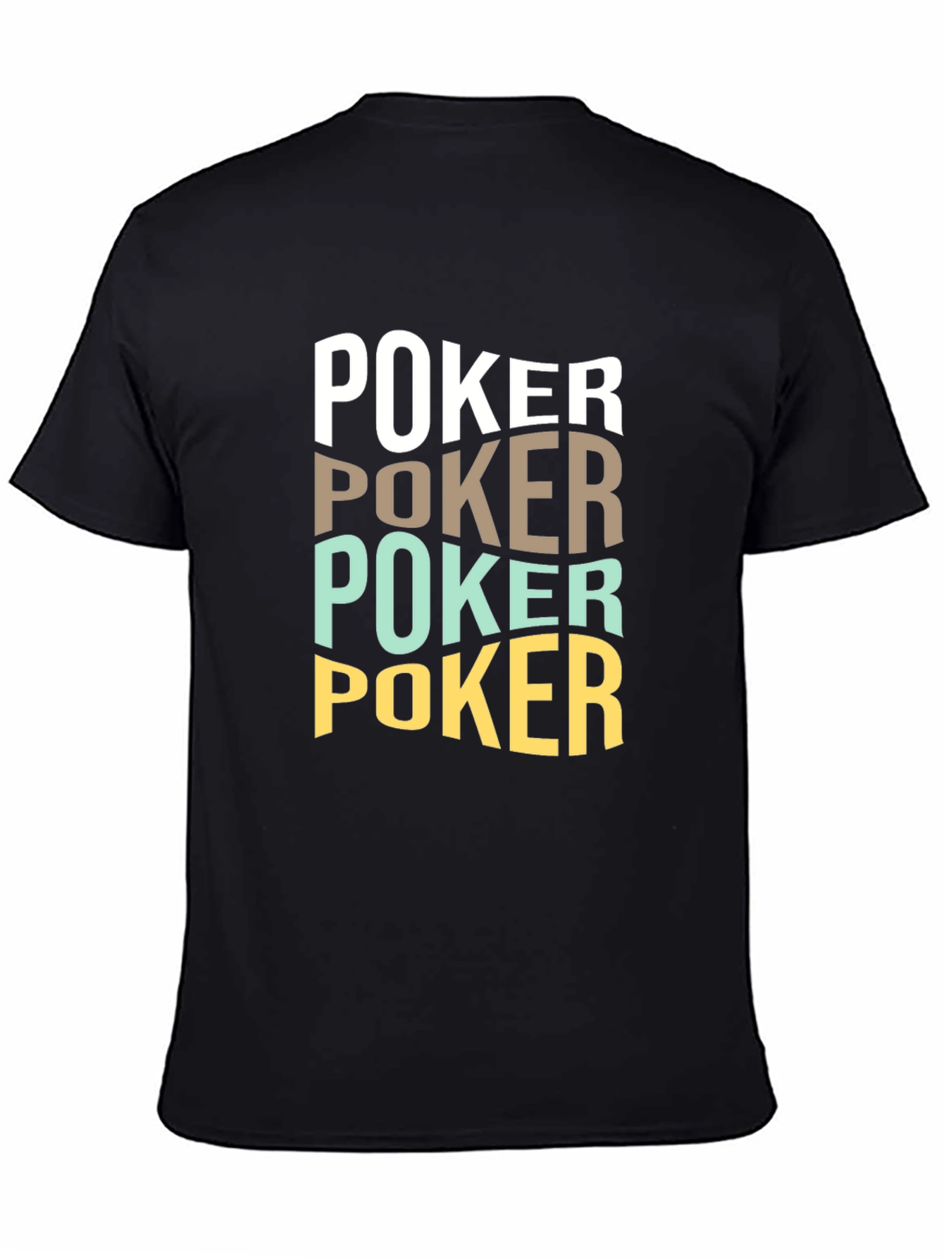Poker Text Graphic T-Shirt - Casual Style