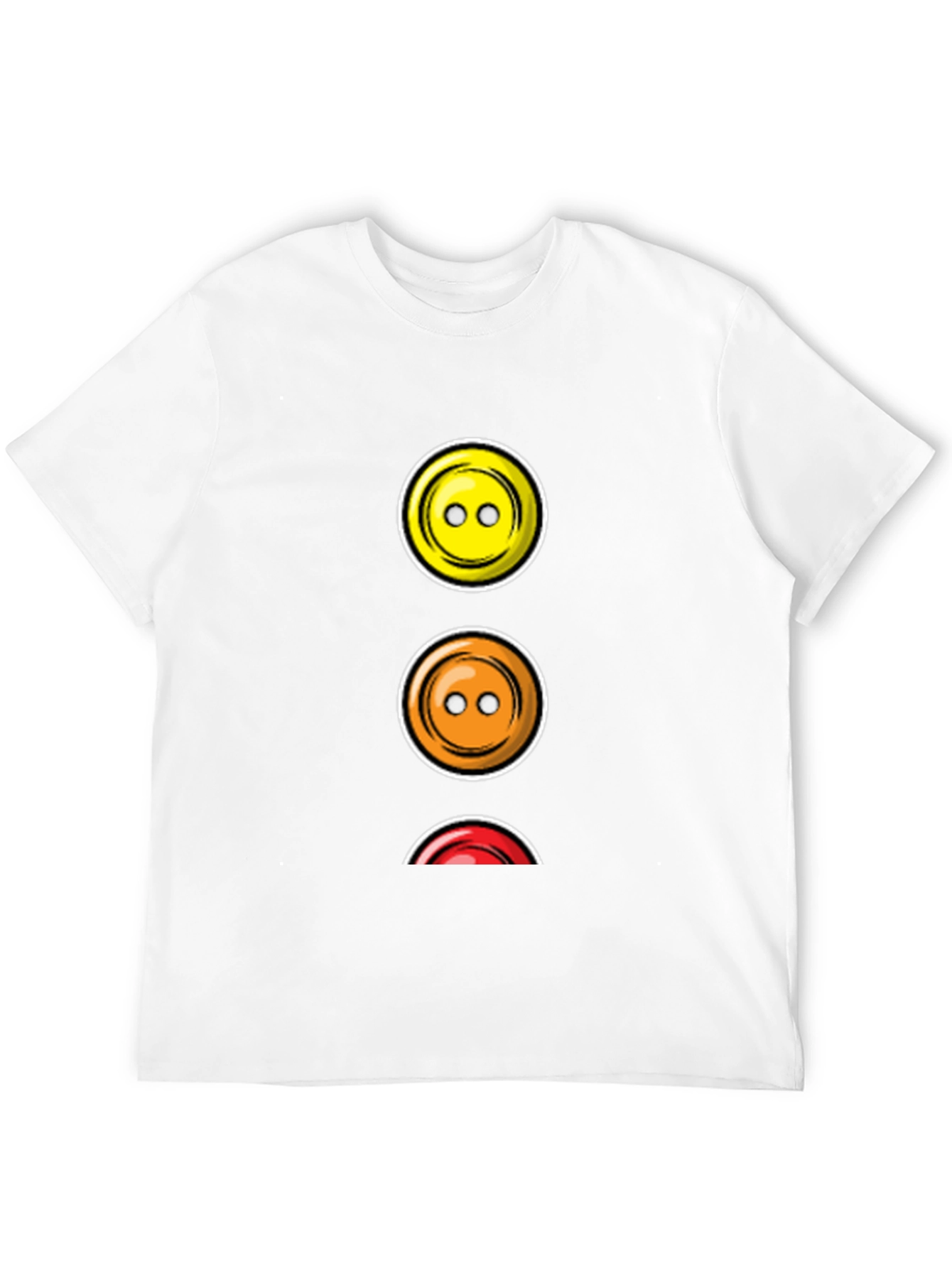 Traffic Light Buttons T-Shirt - Black