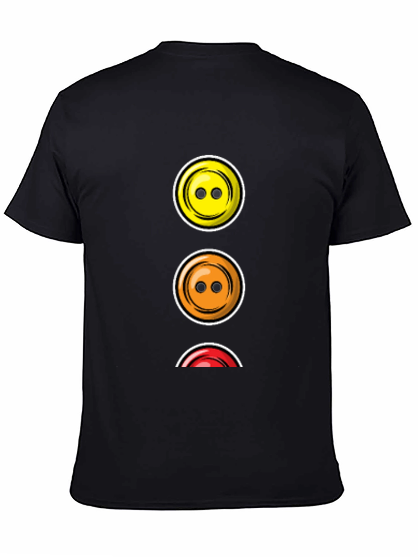 Traffic Light Buttons T-Shirt - Black