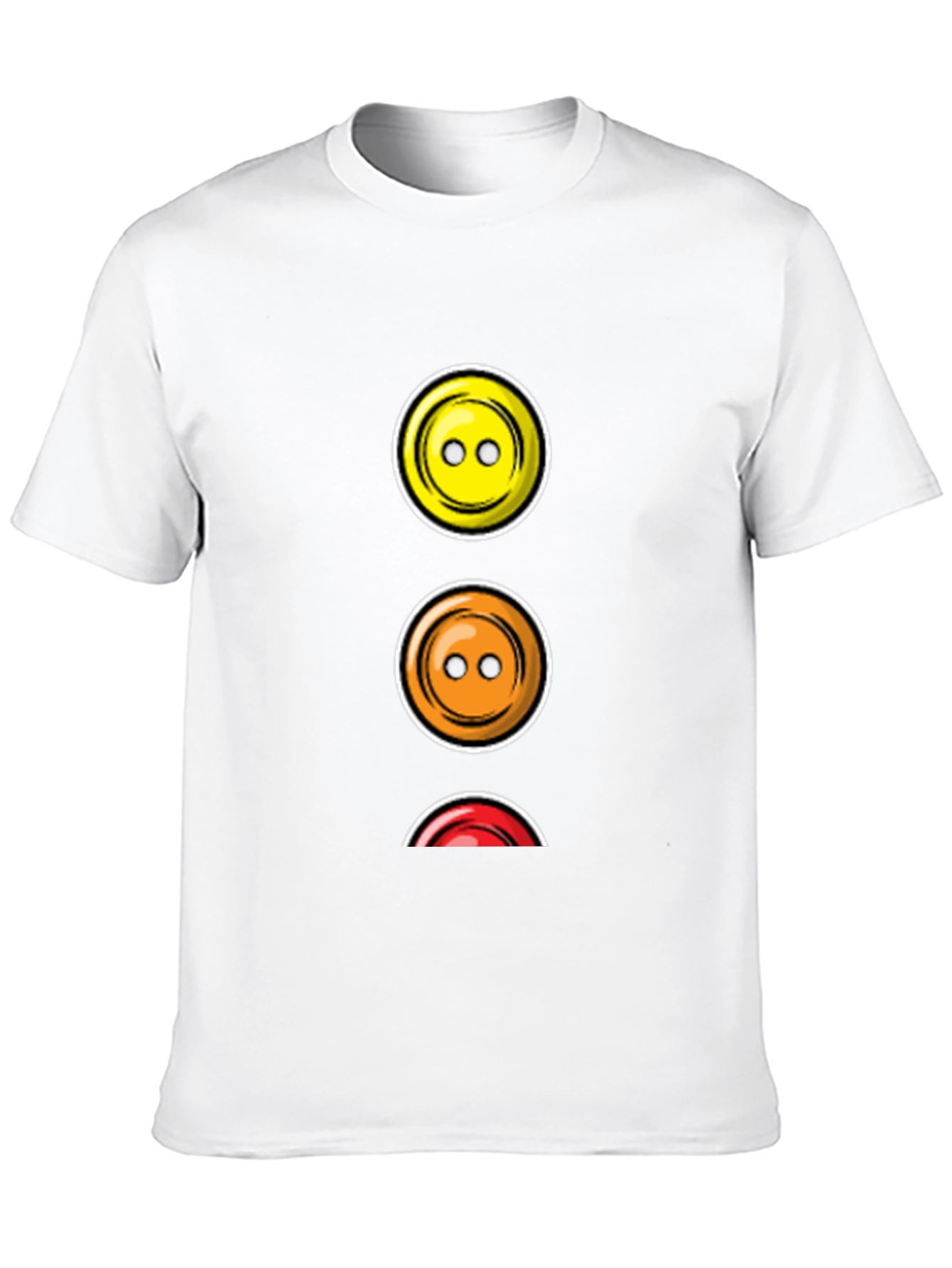 Traffic Light Buttons T-Shirt - Black