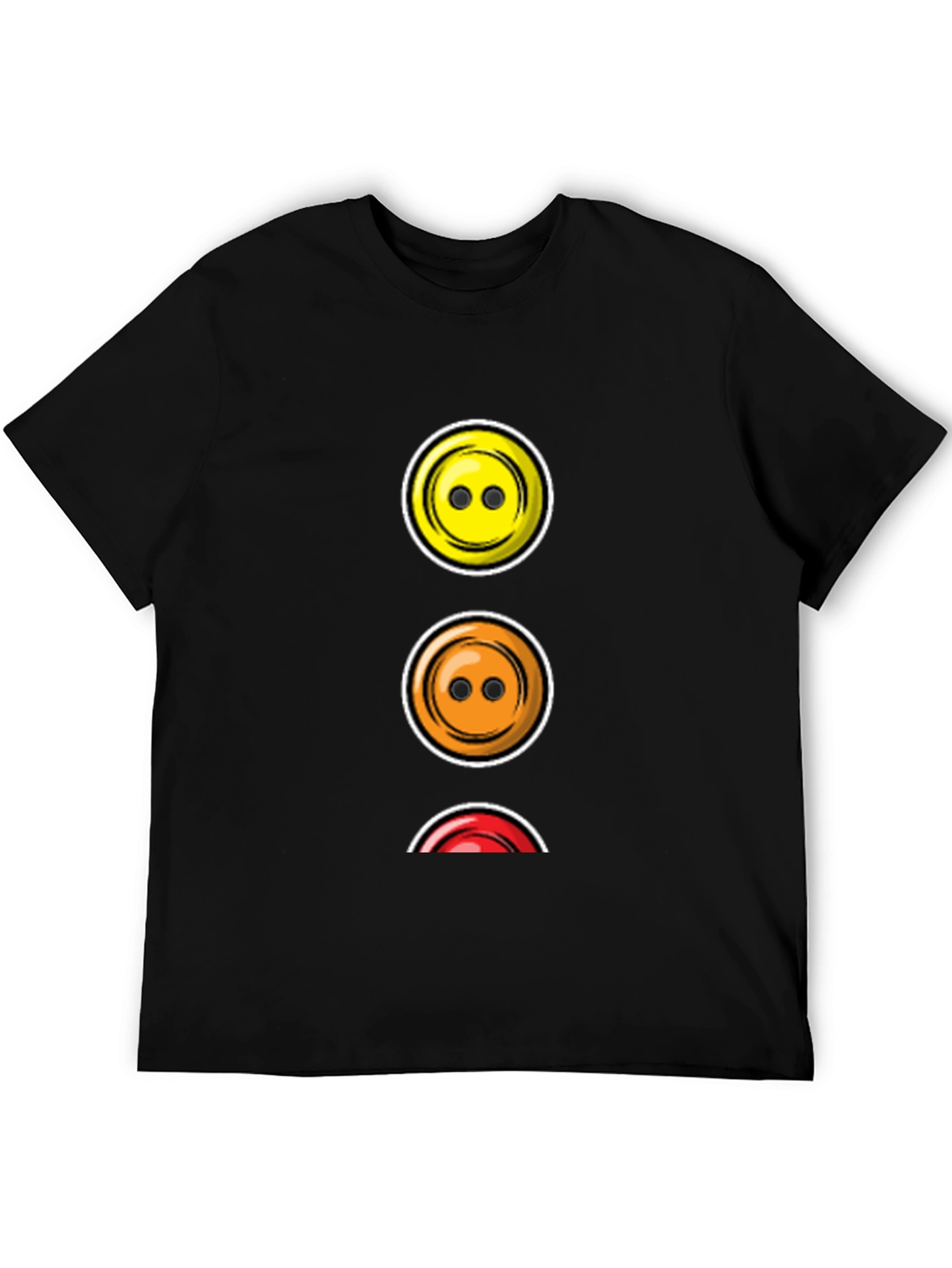 Traffic Light Buttons T-Shirt - Black