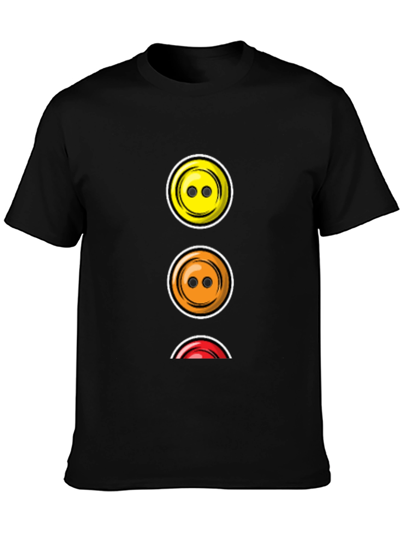 Traffic Light Buttons T-Shirt - Black