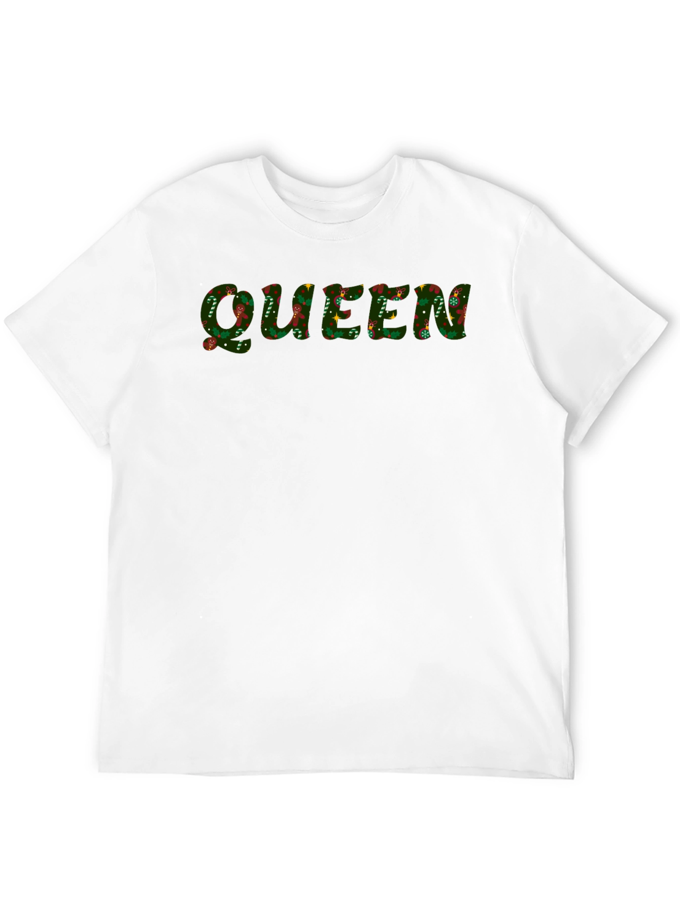 Christmas Queen Patterned Black T-Shirt