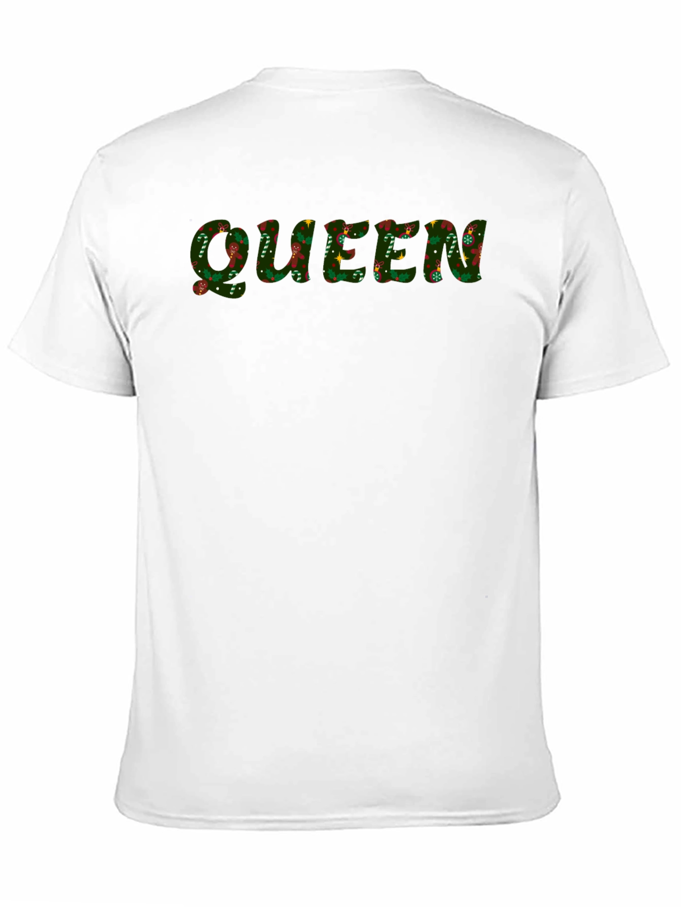 Christmas Queen Patterned Black T-Shirt