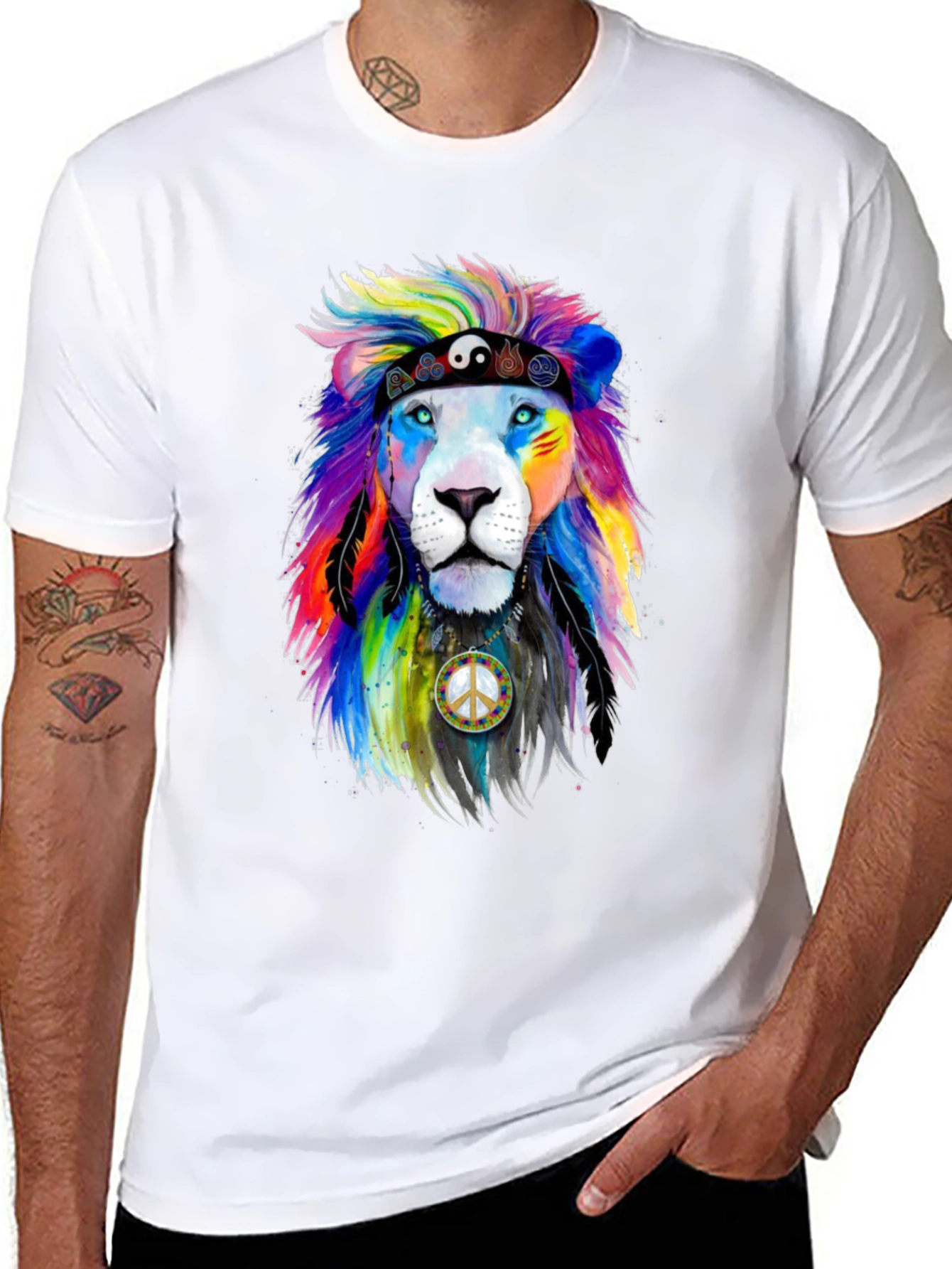 Rainbow Lion Peace T-Shirt
