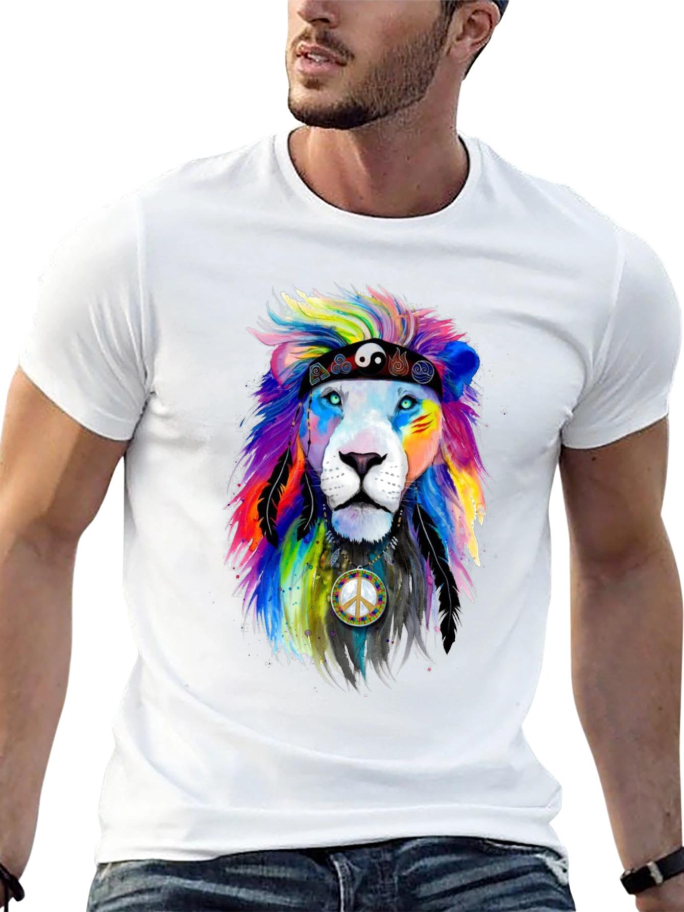 Rainbow Lion Peace T-Shirt