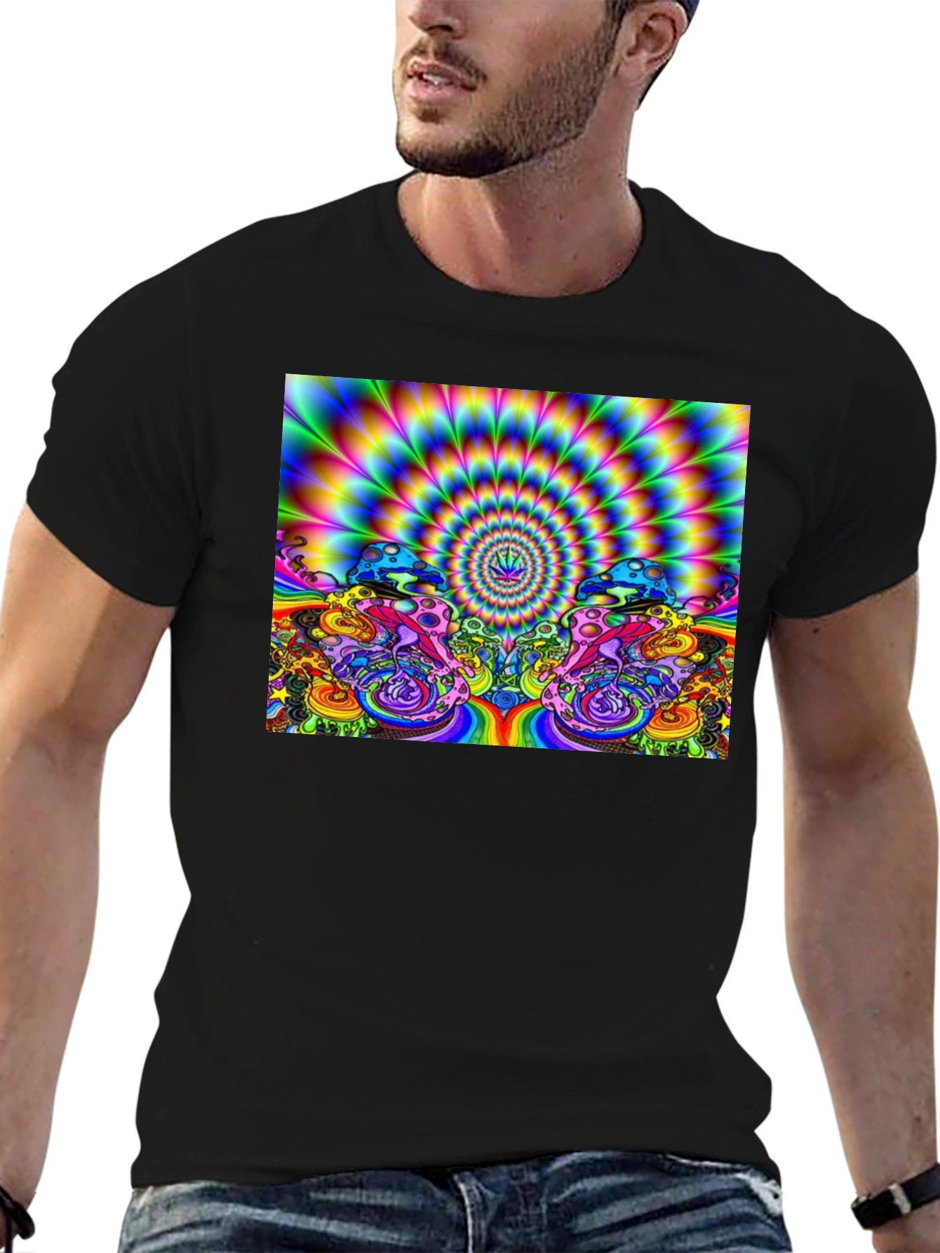Psychedelic Mushroom Graphic Print T-Shirt