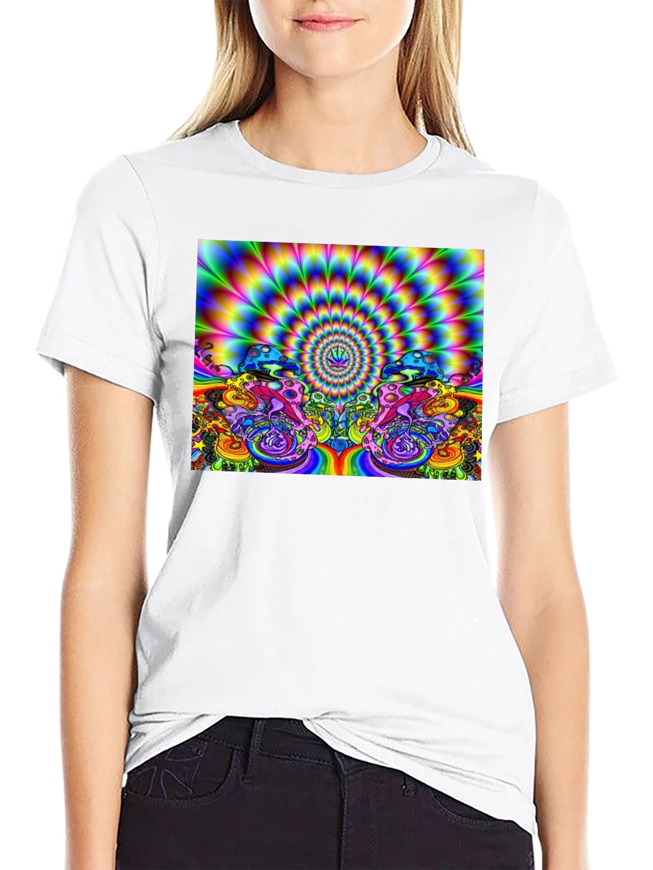 Psychedelic Mushroom Graphic Print T-Shirt