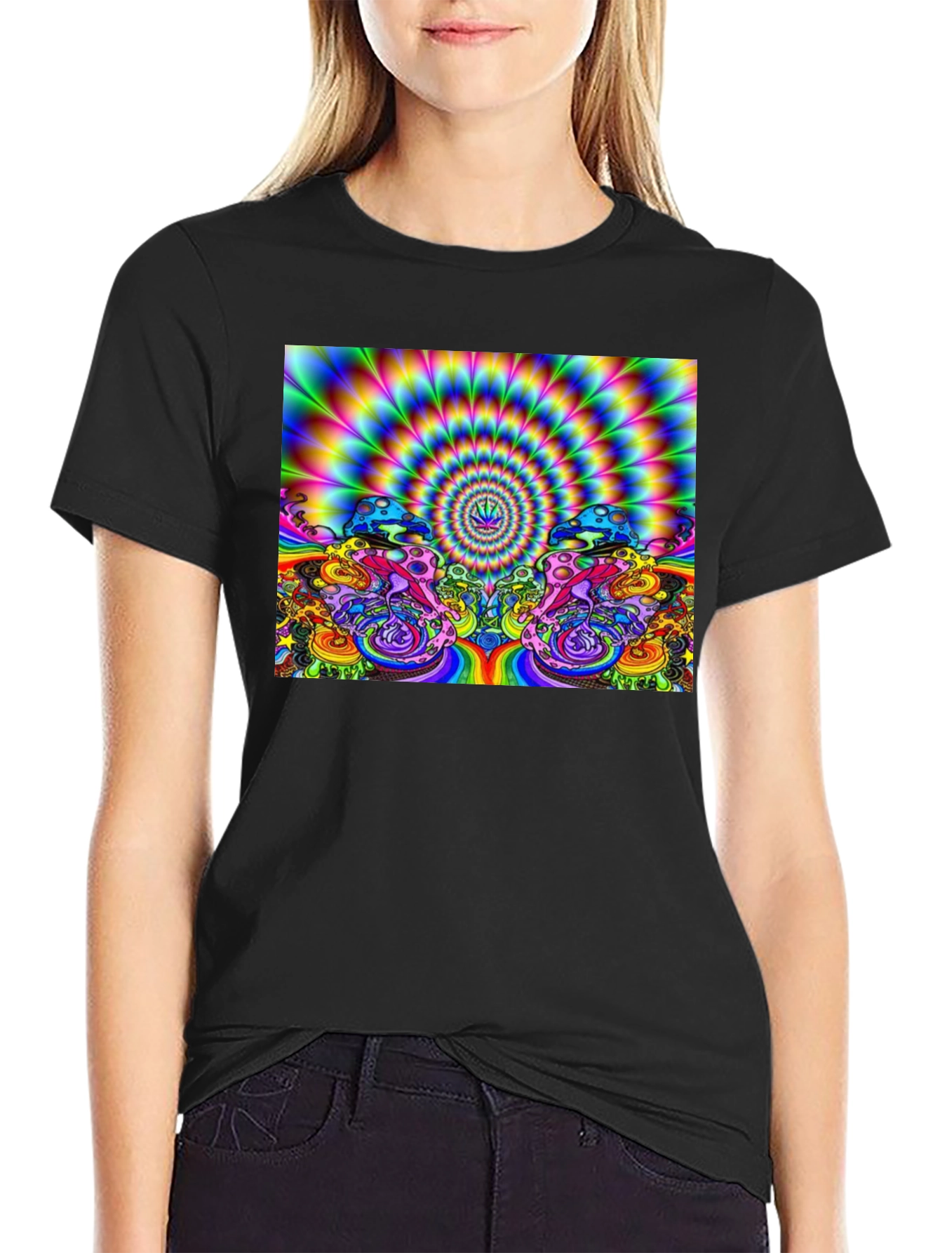 Psychedelic Mushroom Graphic Print T-Shirt