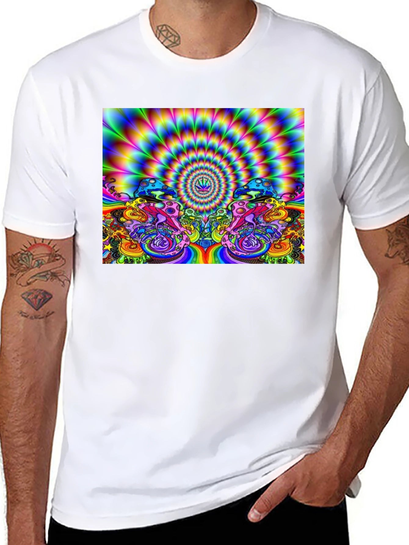 Psychedelic Mushroom Graphic Print T-Shirt