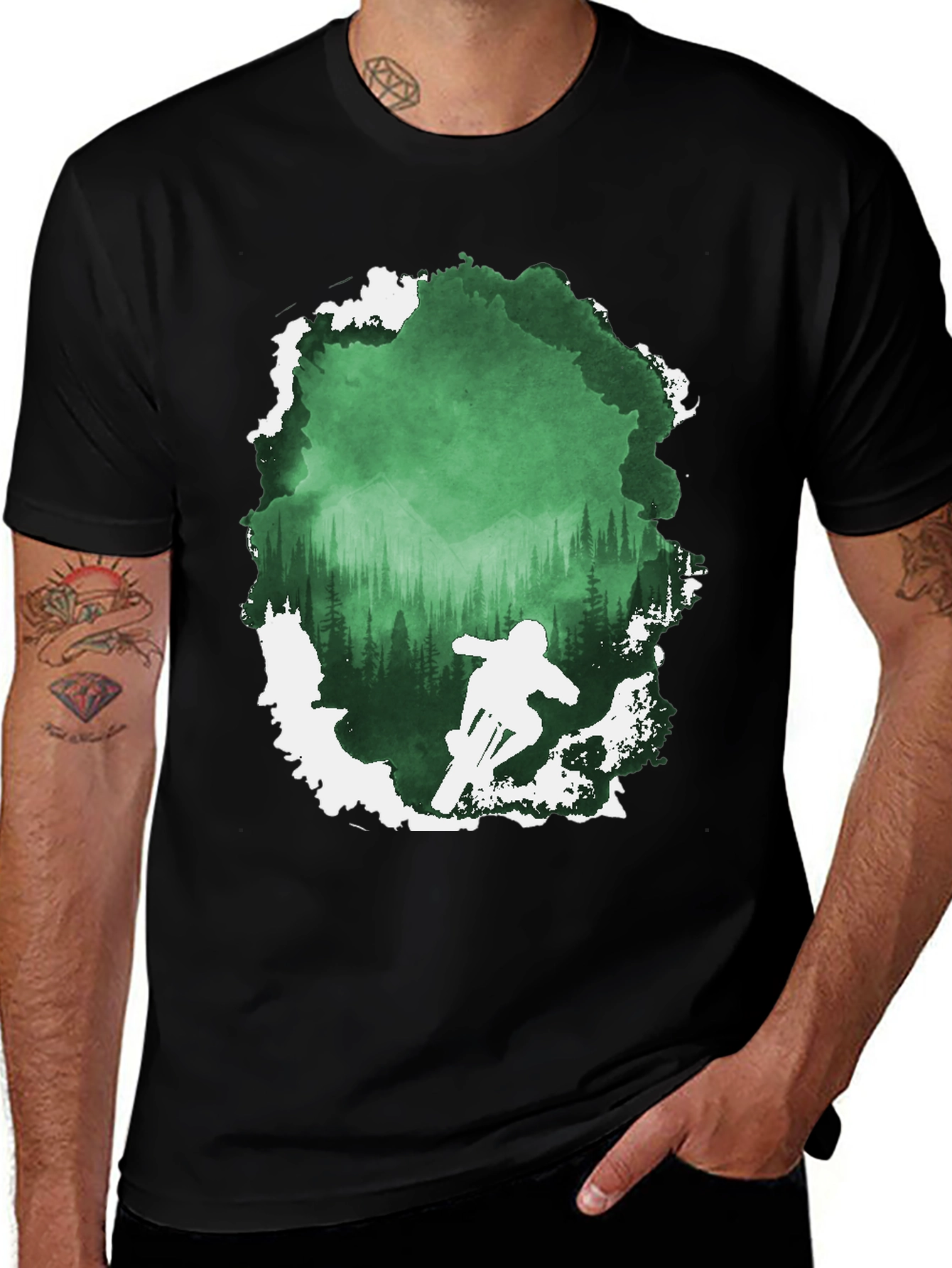 Mountain Bike Forest Graphic Tee
