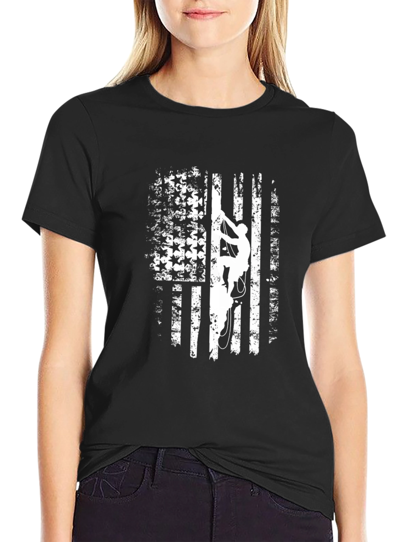 American Flag Rock Climbing T-Shirt