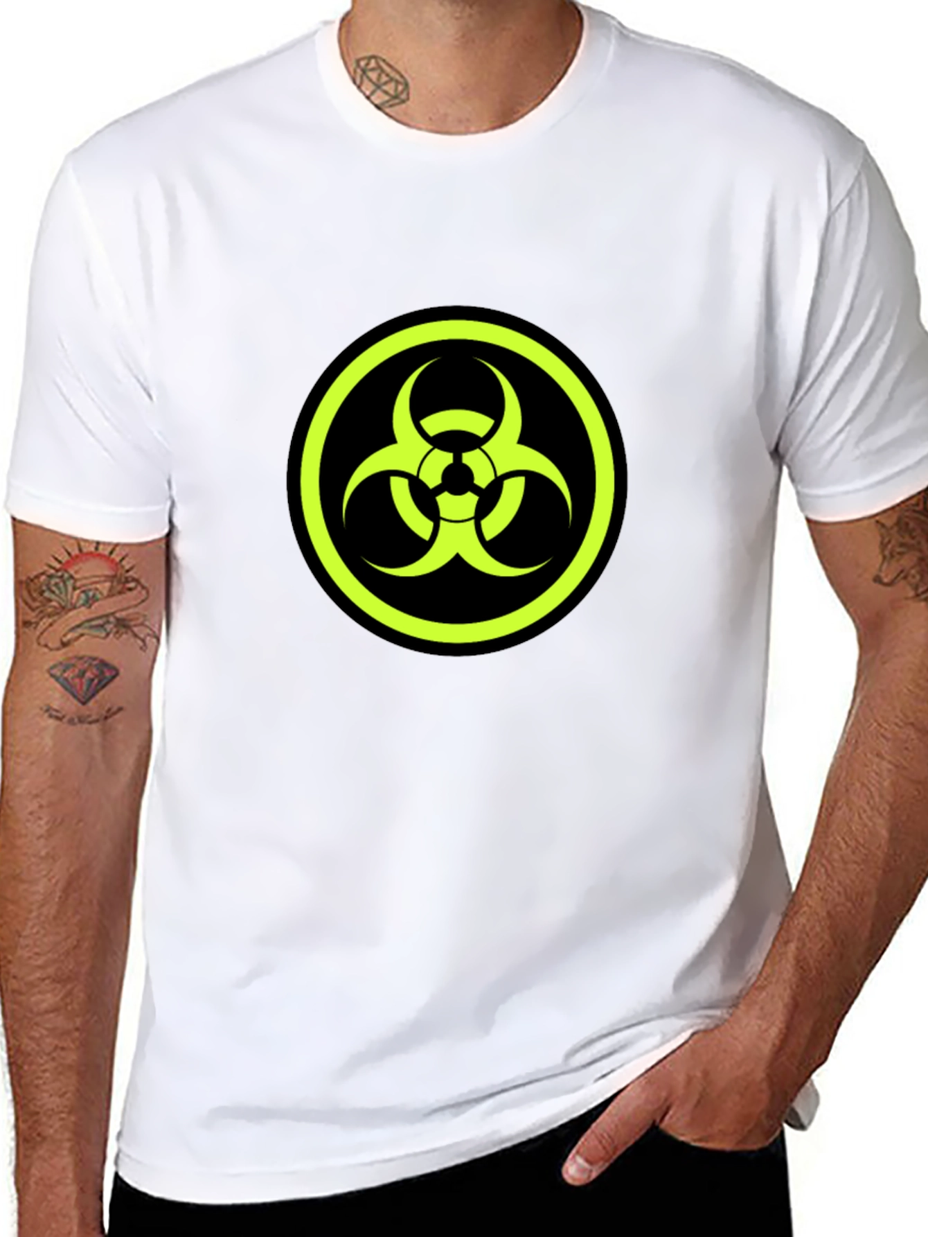 Biohazard Symbol Graphic Tee - Black T-Shirt