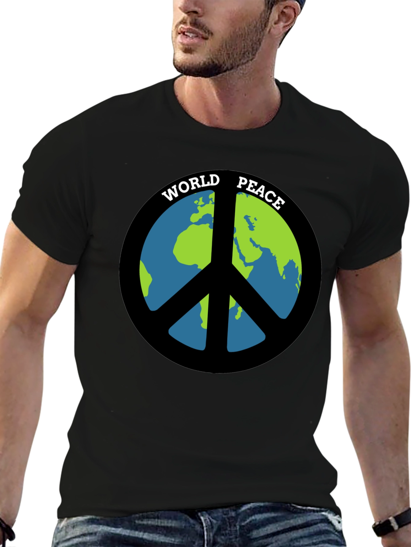 World Peace Graphic Tee - Black Cotton T-Shirt