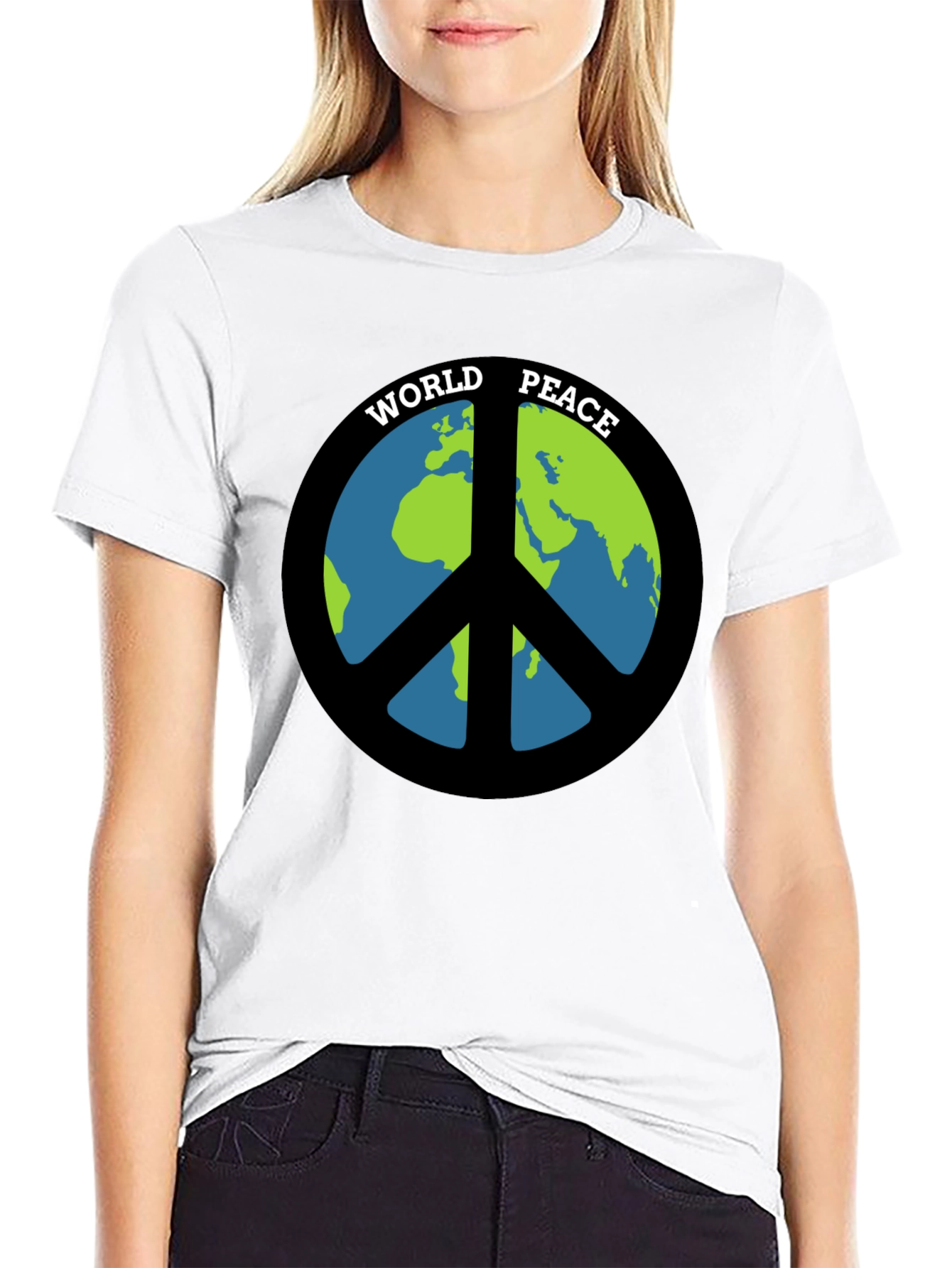 World Peace Graphic Tee - Black Cotton T-Shirt